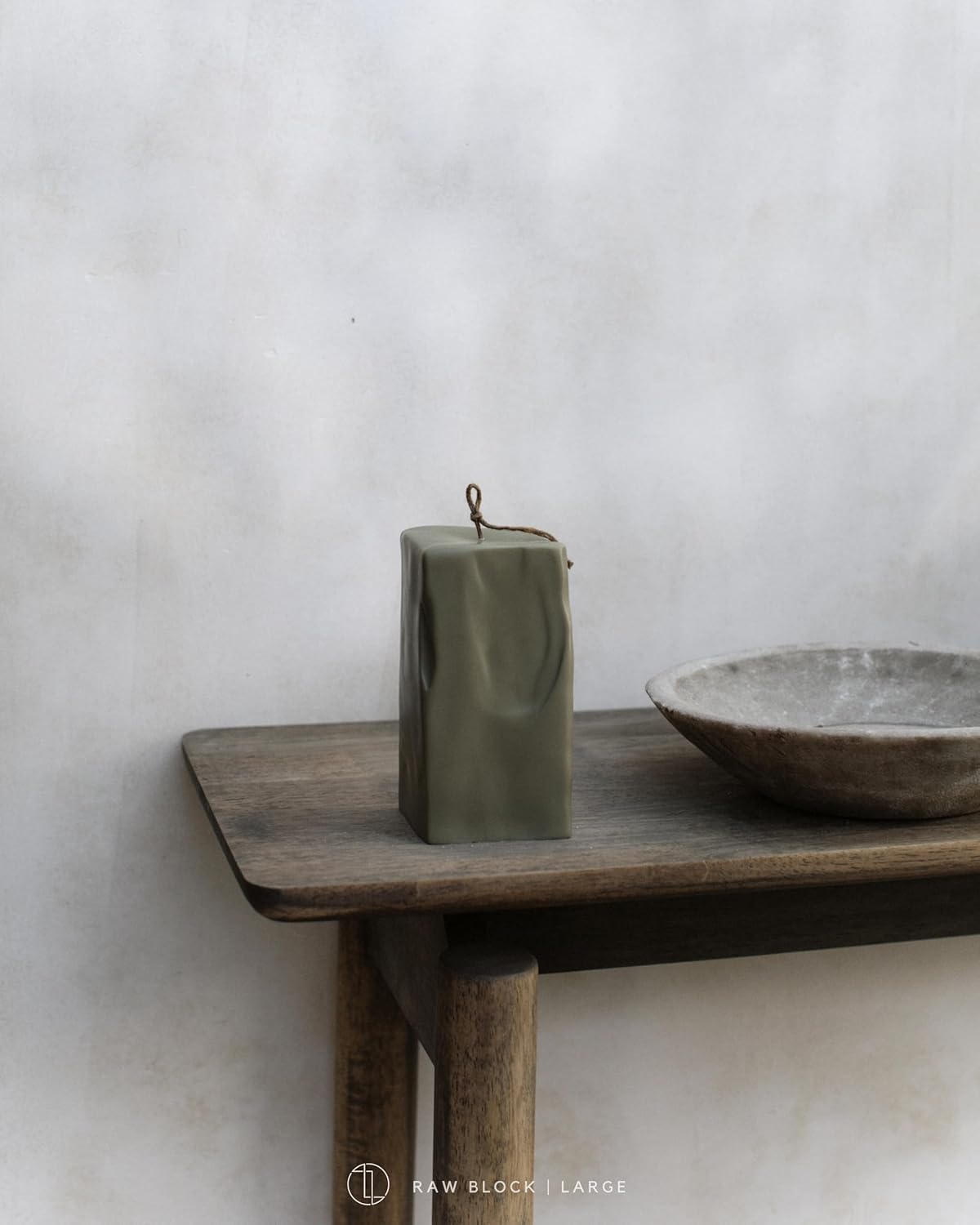 LAWA Raw Block Candle - Earthy Green Large