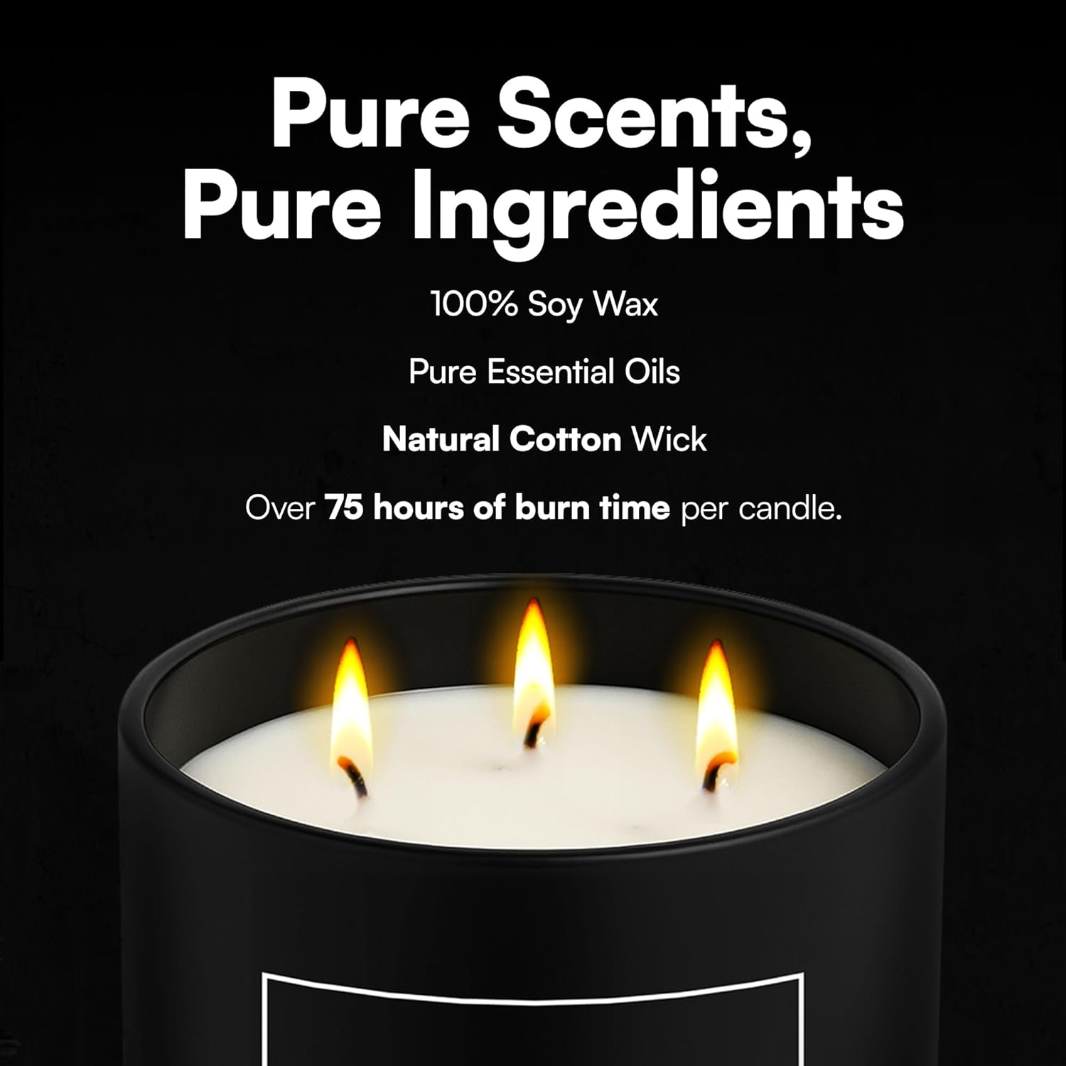 Cendaz Scented Candle with 3 Wicks and Free Snuffer