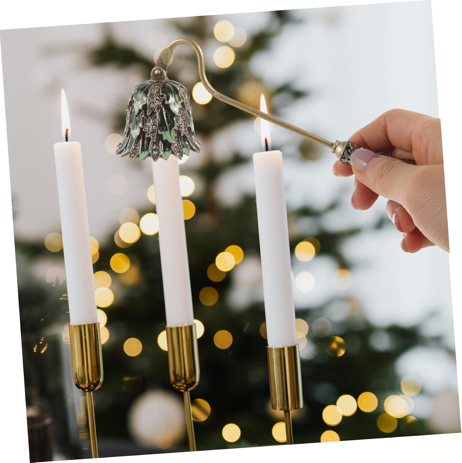 Candle Snuffer Tool with Long Handle Metal Design