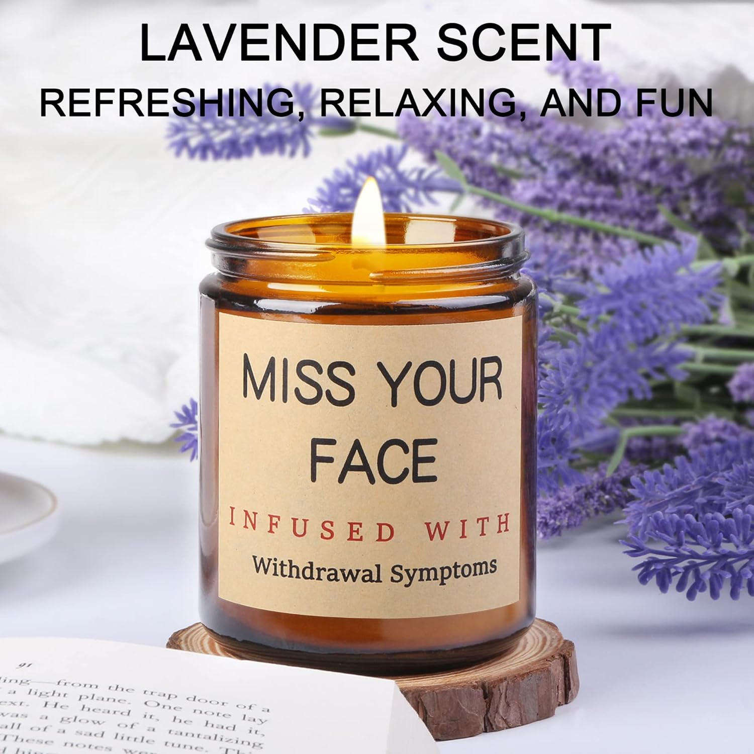 Lavender Scented Soy Wax Jar Candles - Personalized Gifts for Friends and Family