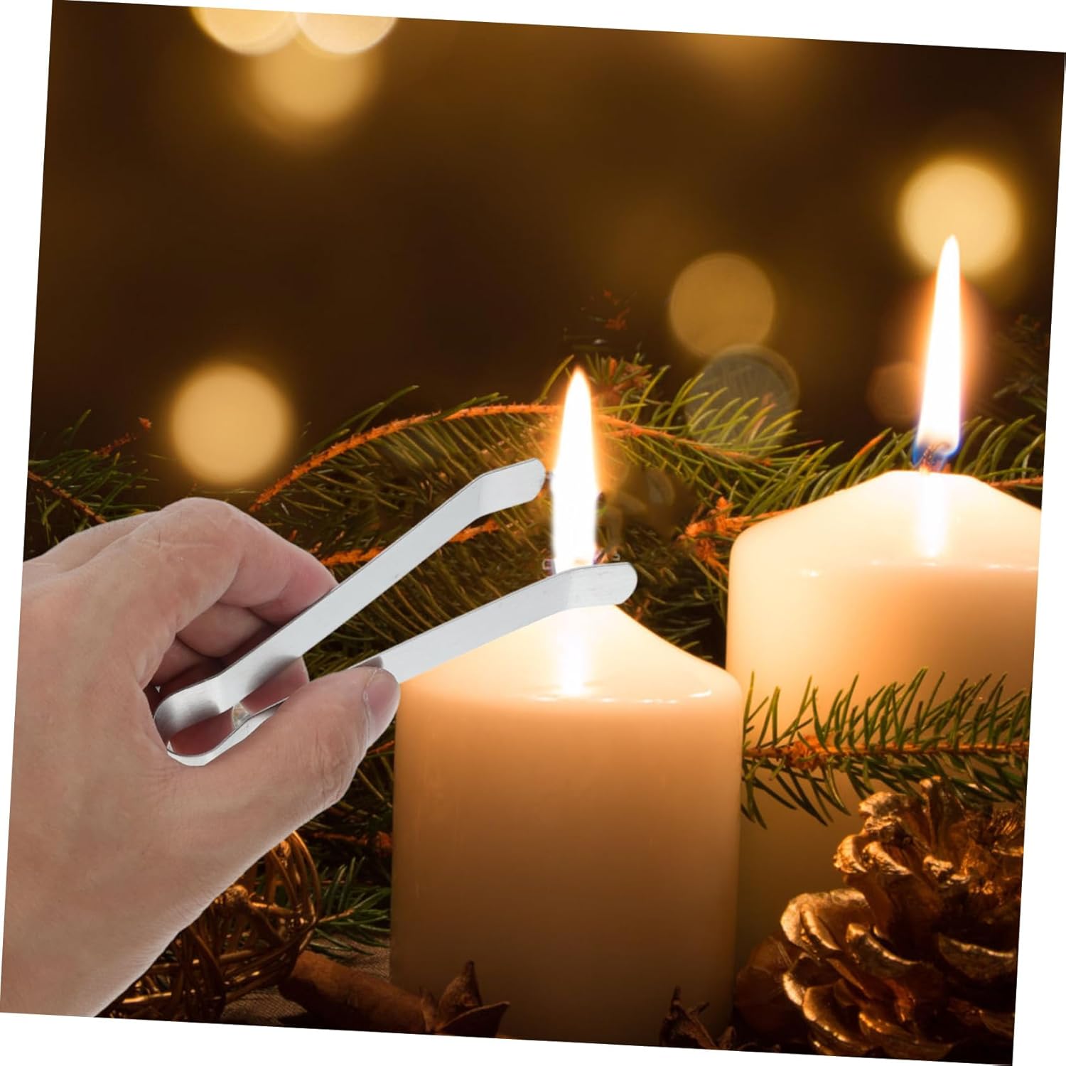 VOSAREA 5pcs Stainless Steel Candle Snuffer Tool Wick Clip Eco-Friendly