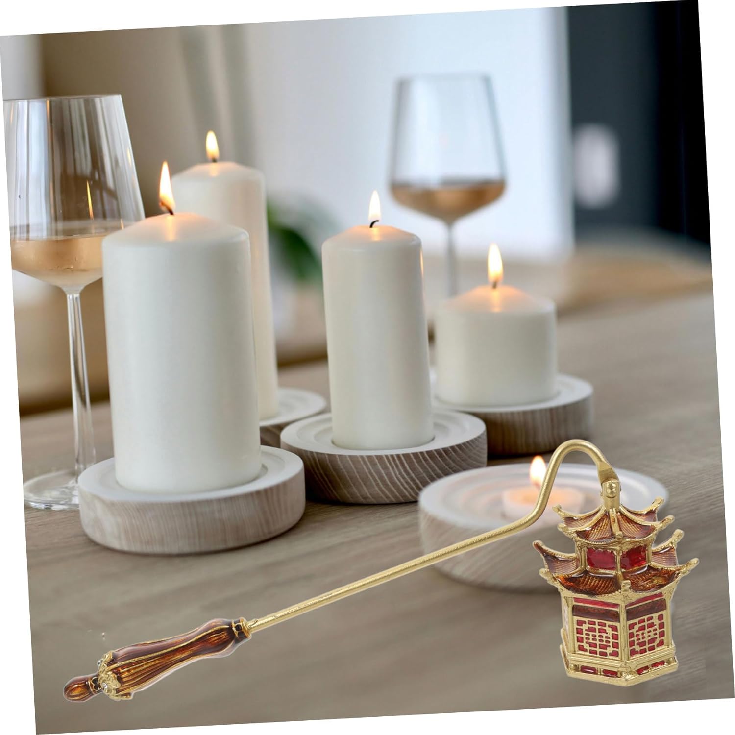 Zerodeko Candle Snuffer Tool with Golden Design