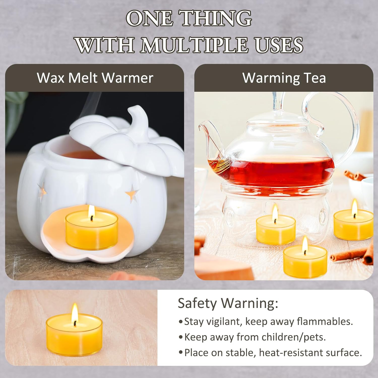 60 Pack Beeswax Tealight Candles 4-Hour Clean Burn Smokeless Eco-Friendly