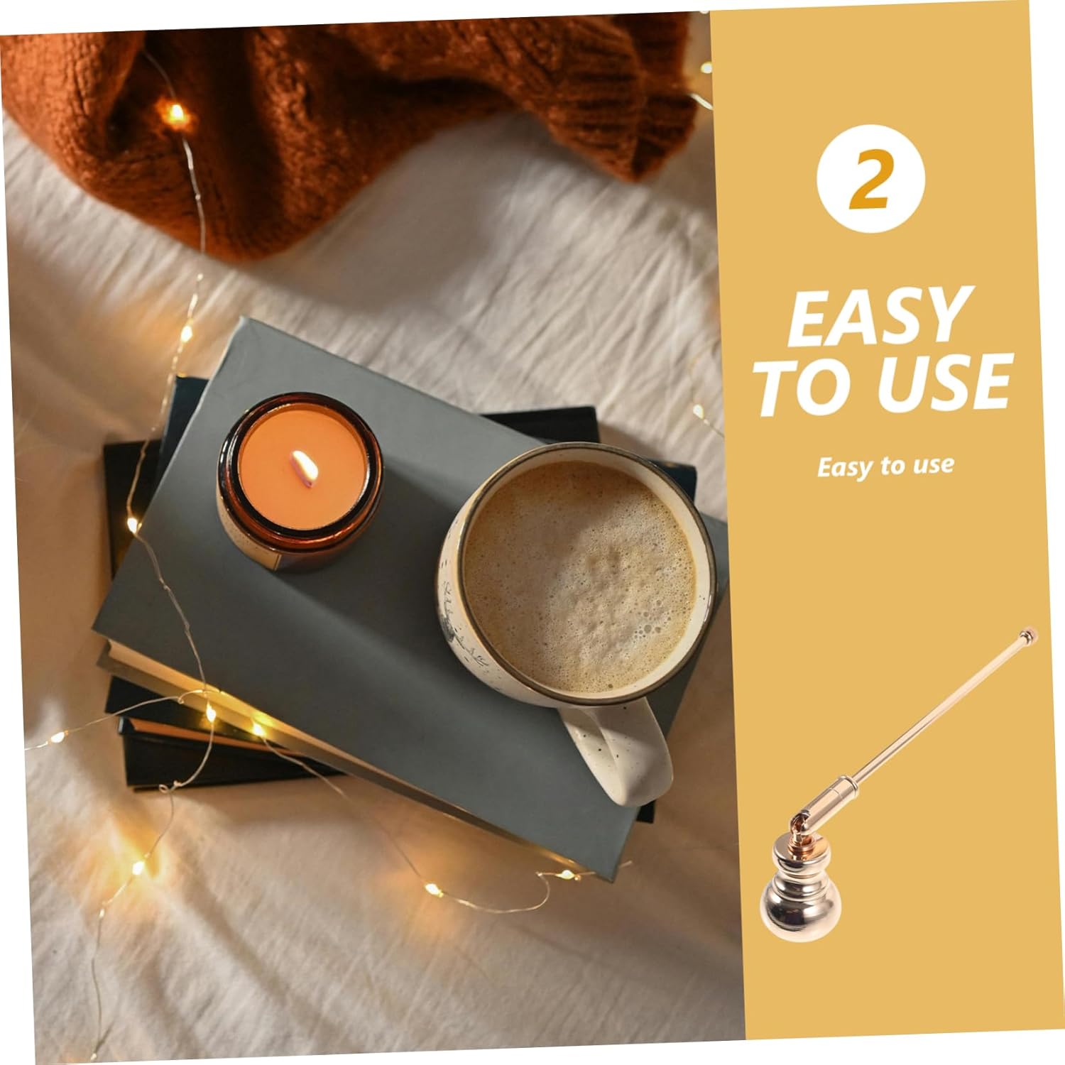 PRETYZOOM Decorative Candle Snuffer with Long Handle and Unique Design