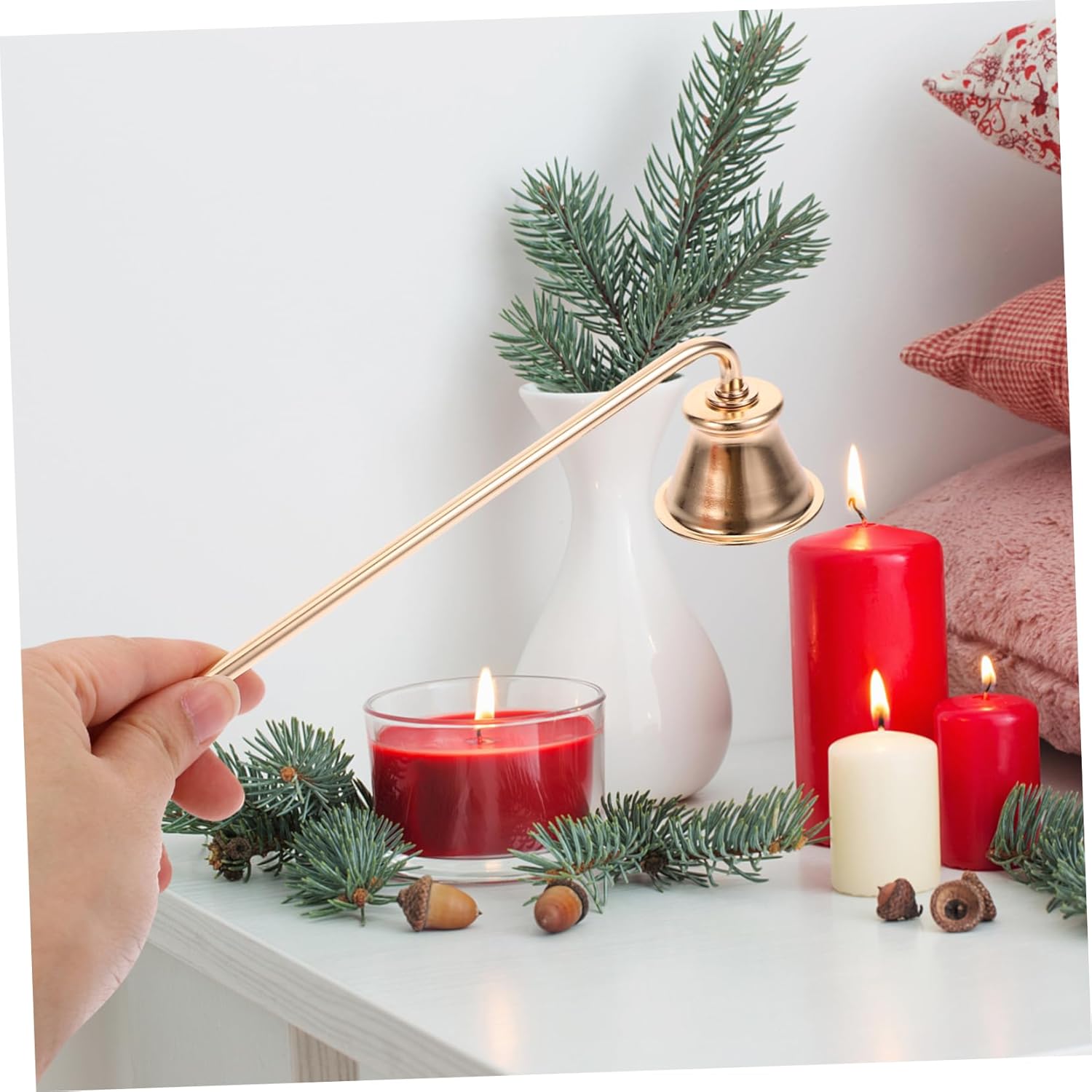 Elegant Candle Snuffer Tool for Wick Extinguishing
