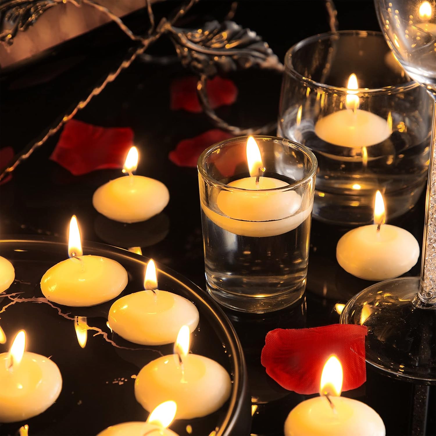 50 Pieces 15 Inch Unscented Floating Candles for Centerpieces