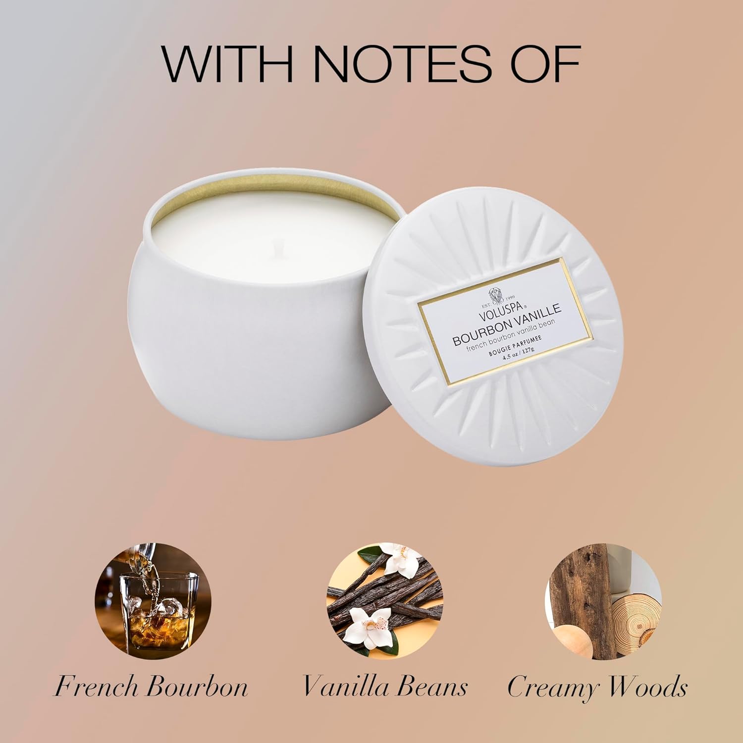 Voluspa Bourbon Vanille Mini Tin Candle 4 oz