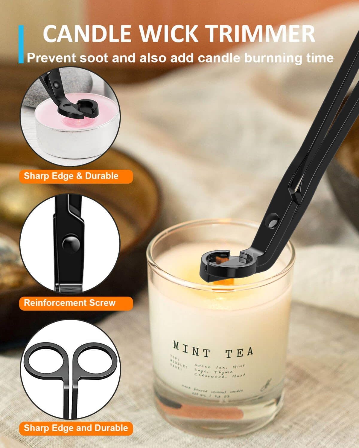 Black 5 in 1 Candle Care Kit Set