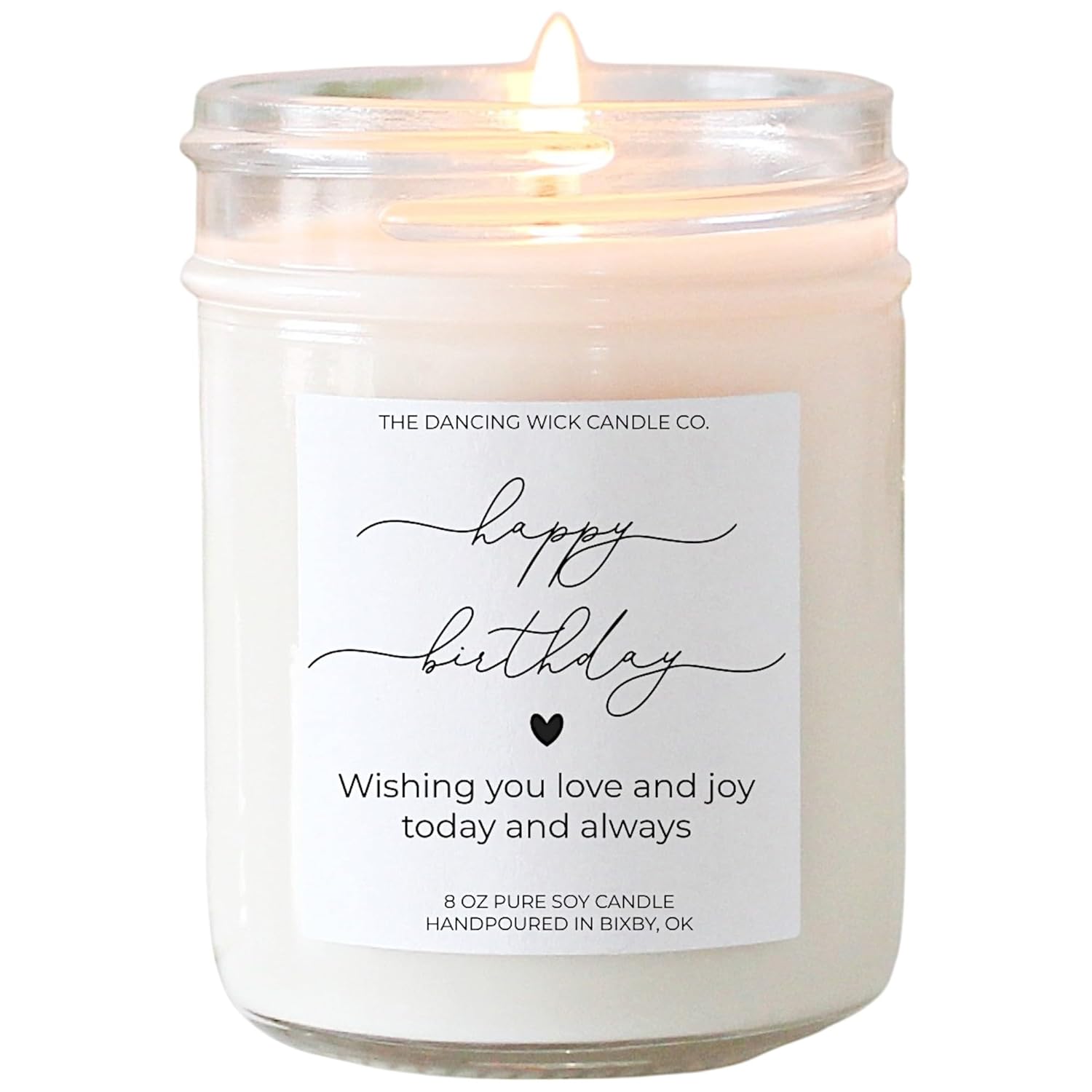 Happy Birthday Vanilla Cake Candle - 8oz Hand-Poured in USA