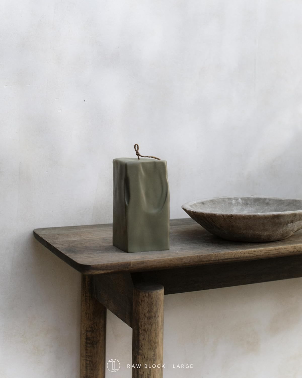 LAWA Raw Block Candle - Earthy Green Large