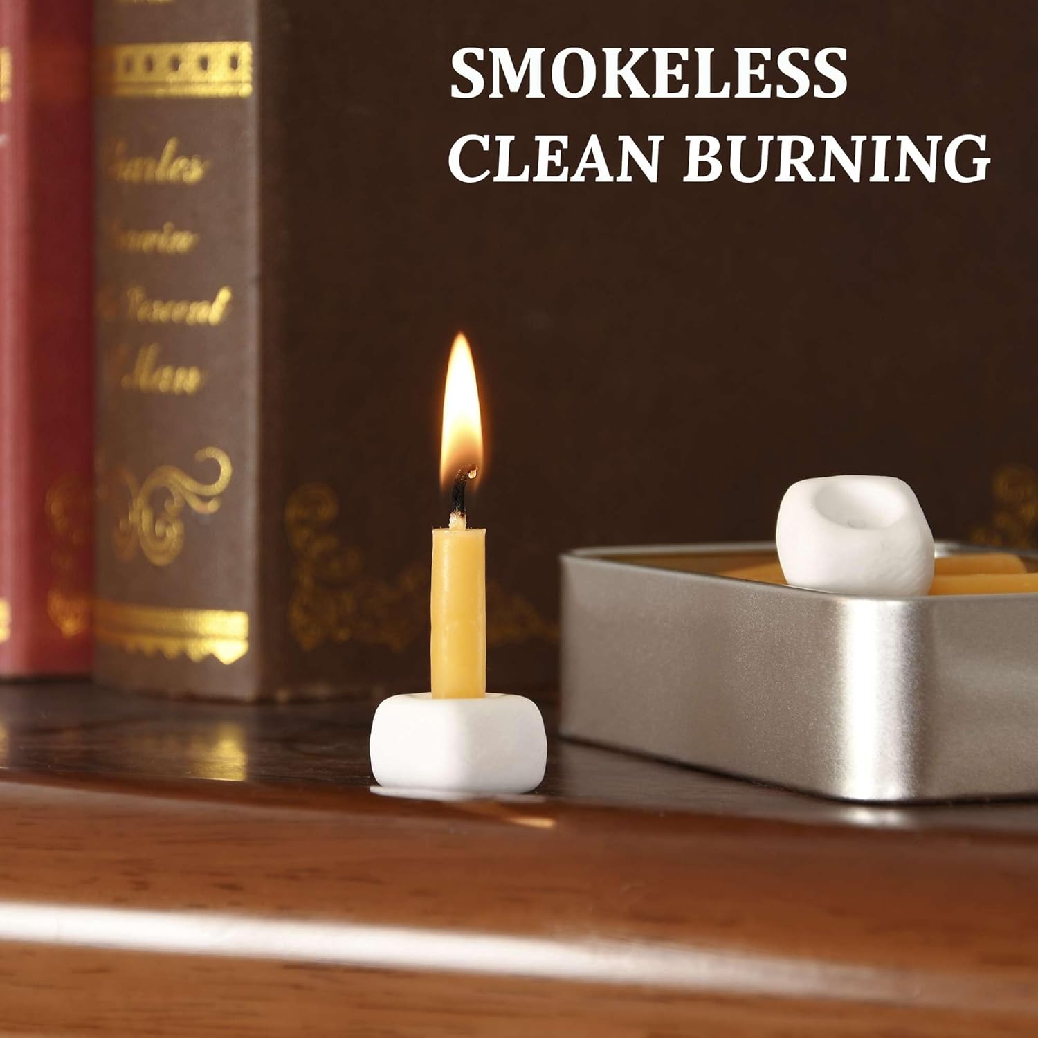 Meditation Beeswax Candles Set 40Pcs Smokeless Taper Candles for Home and Yoga