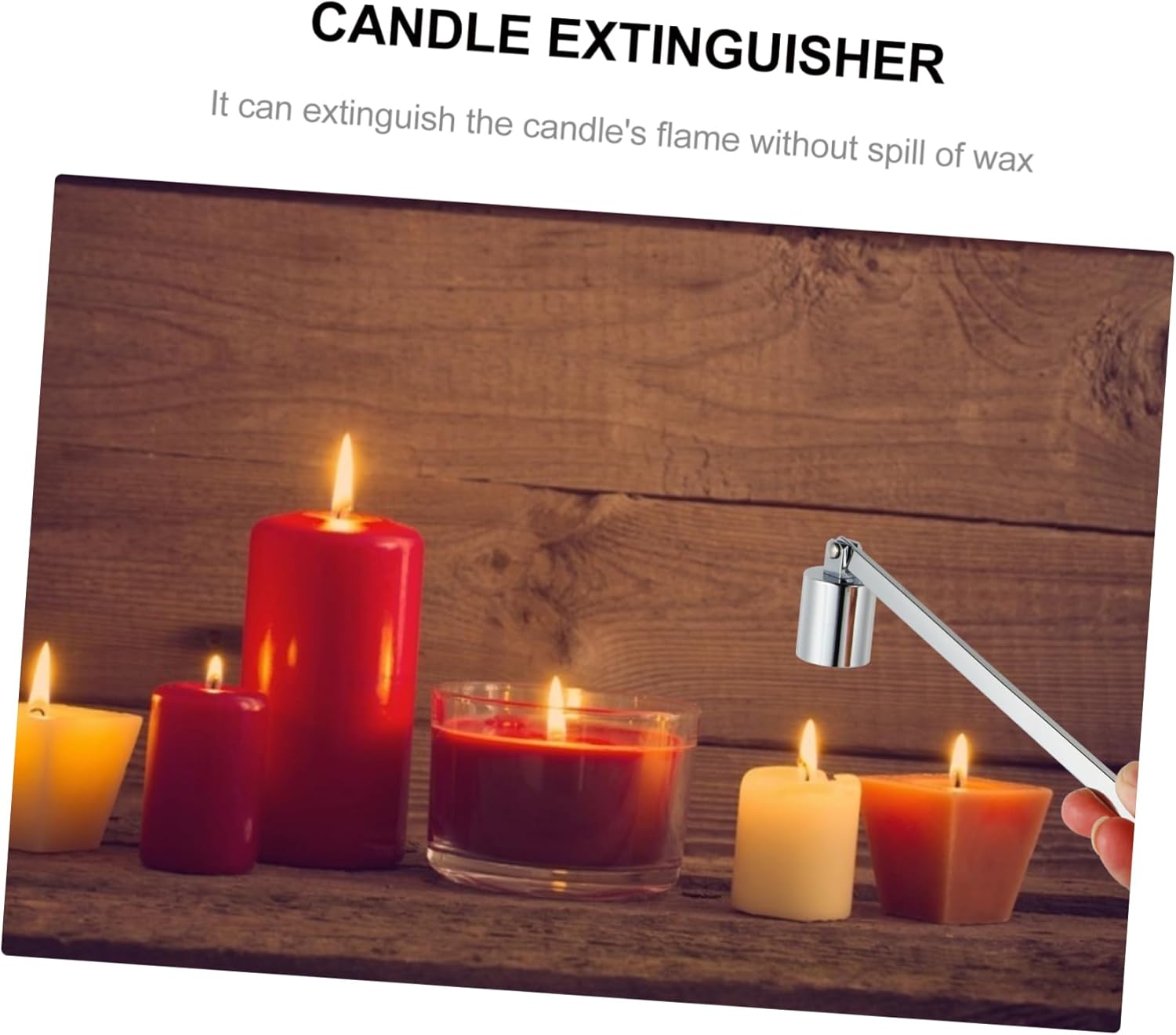 1Pc Elegant Stainless Steel Candle Snuffer Straight Hood Design