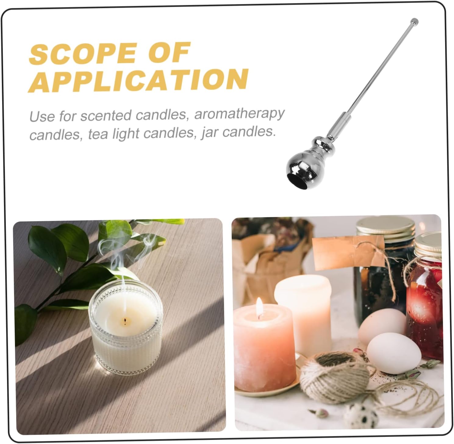 VOSAREA Long Handle Candle Snuffer with Creative Design