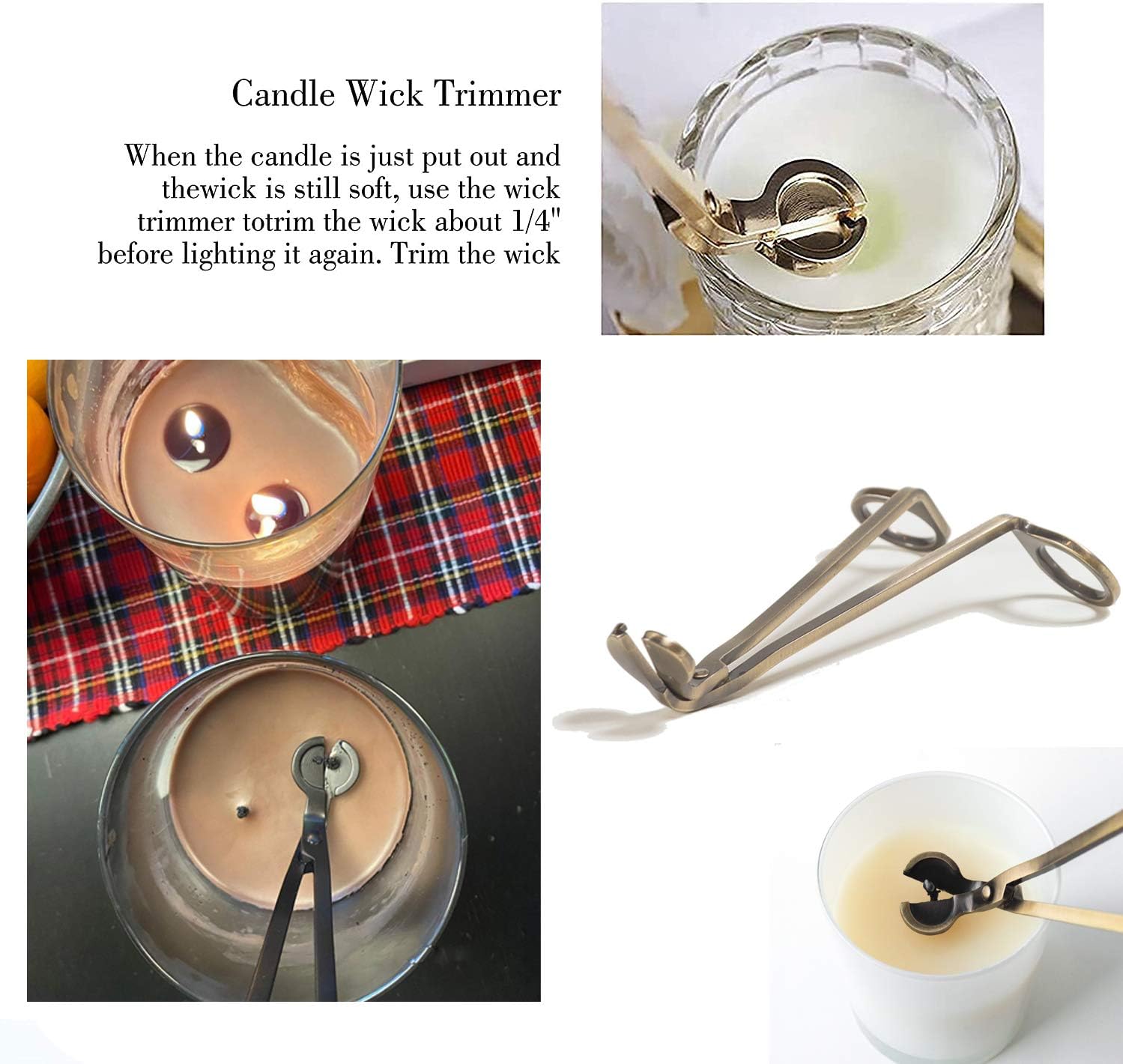 Vifoulal Candle Wick Trimmer with Built-in Debris Tray