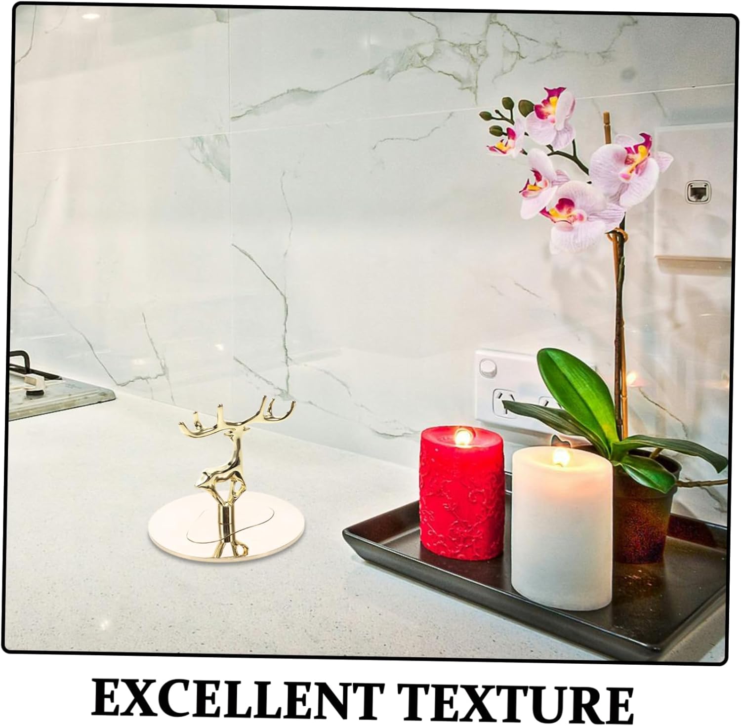 Cabilock Candle Dust Protectors with Flame Snuffer and Elegant Golden Elk Design