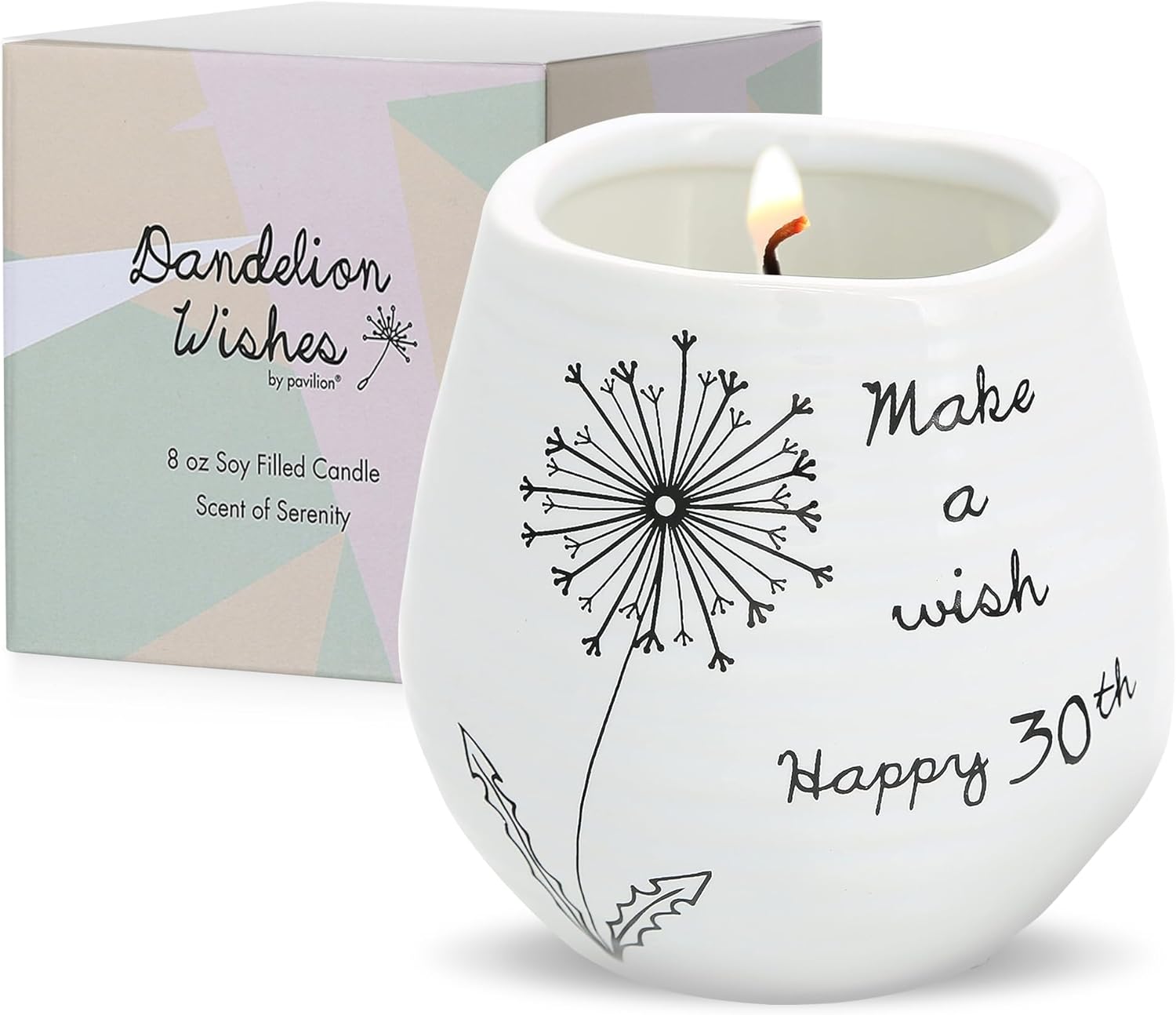 Pavilion 8 Oz Ceramic Candle Holder with Soy Wax and Serenity Scent