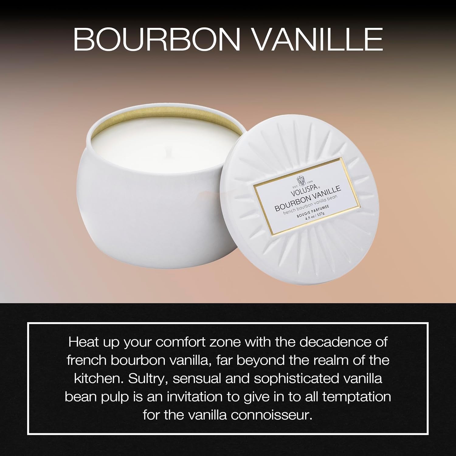 Voluspa Bourbon Vanille Mini Tin Candle 4 oz