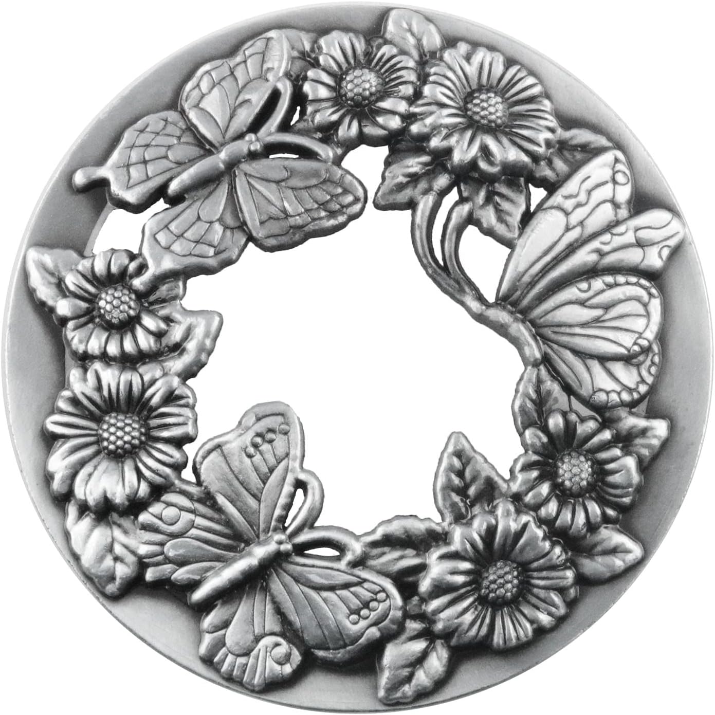 ITROLLE Silver Antique Butterfly Candle Shade Lid Sleeve