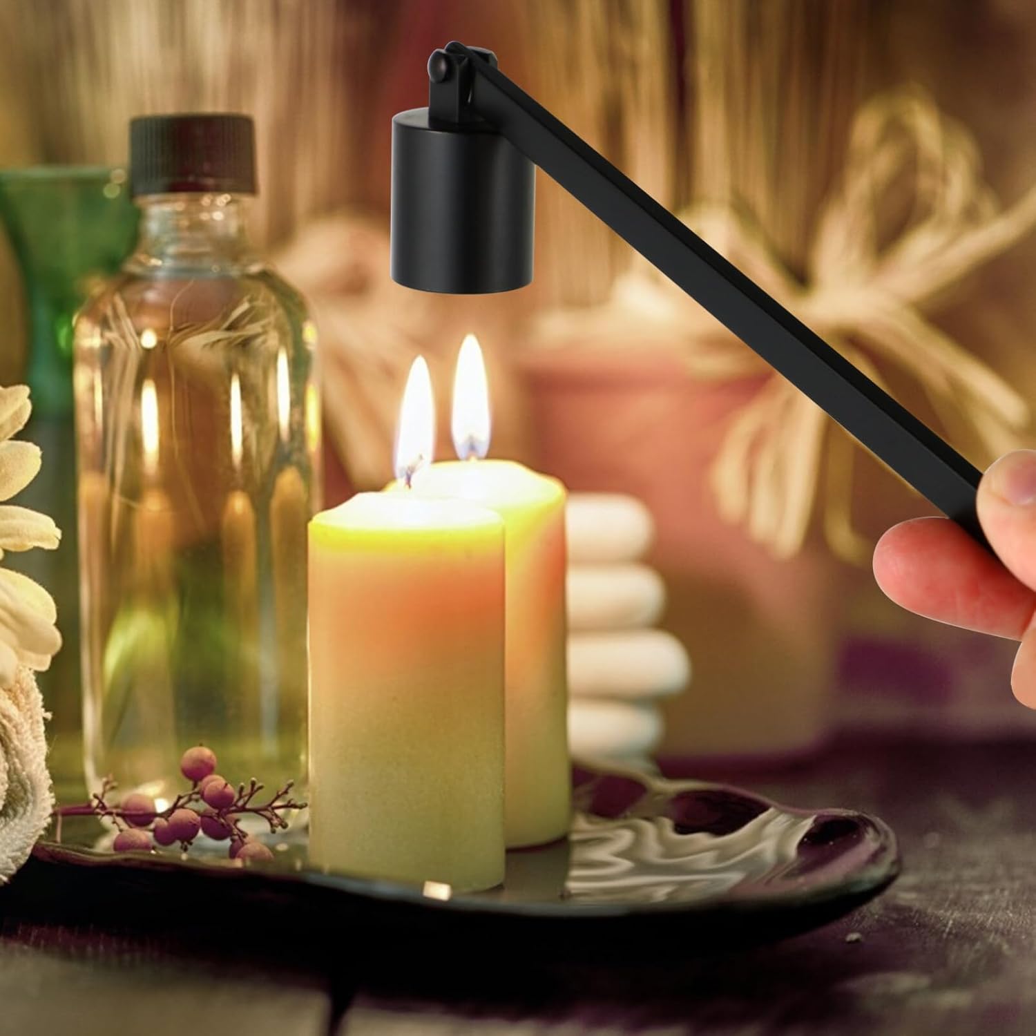 Cabilock Long Candle Snuffer with Stainless Steel Handle