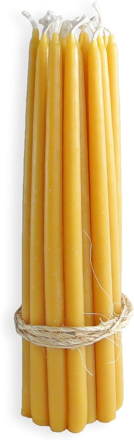 100 Pure Beeswax Taper Candles Set of 24