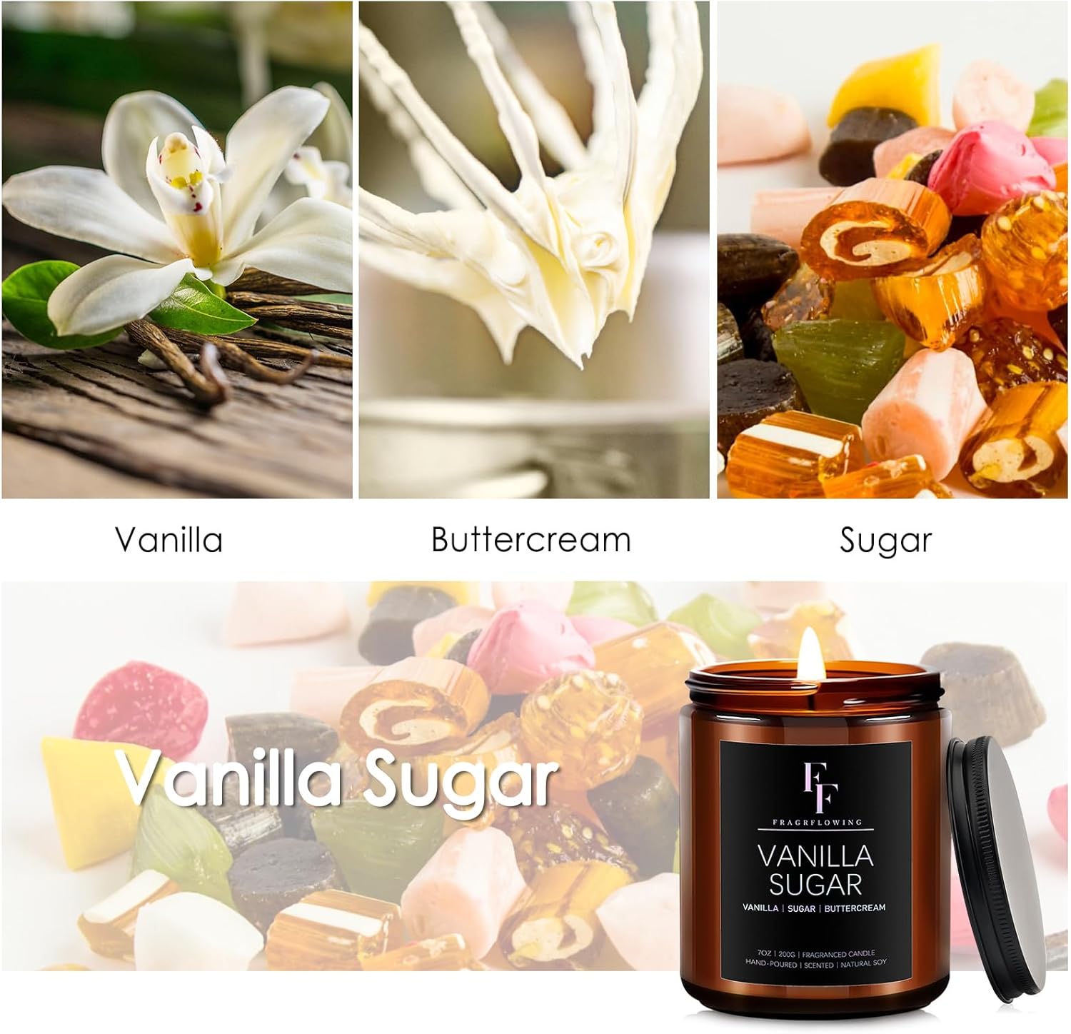 Vanilla Sugar Scented Jar Candle 7oz