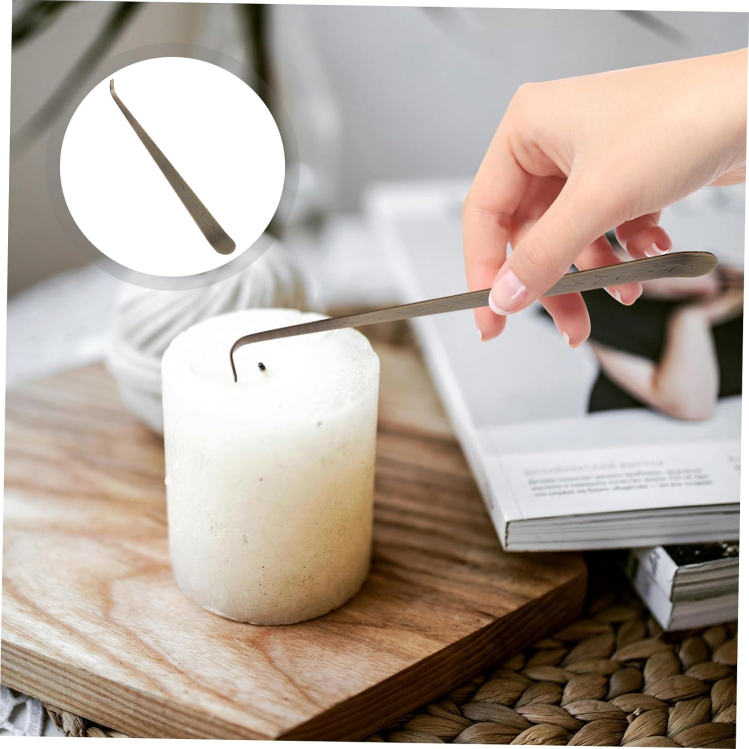 MAGICLULU Long Handle Stainless Steel Wick Hook Candle Extinguisher
