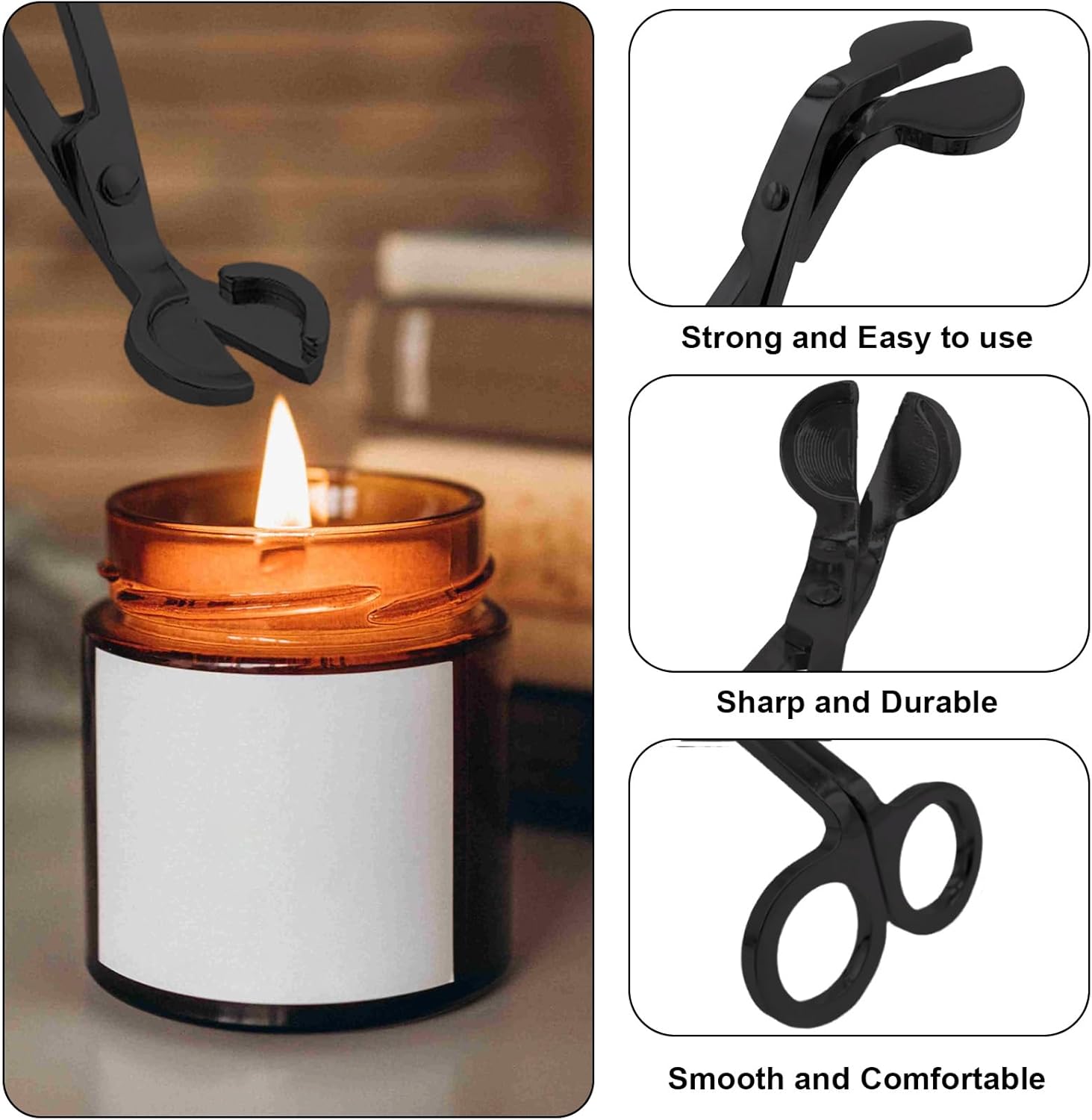 3 in 1 Candle Accessories Set with Snuffer and Wick Trimmer