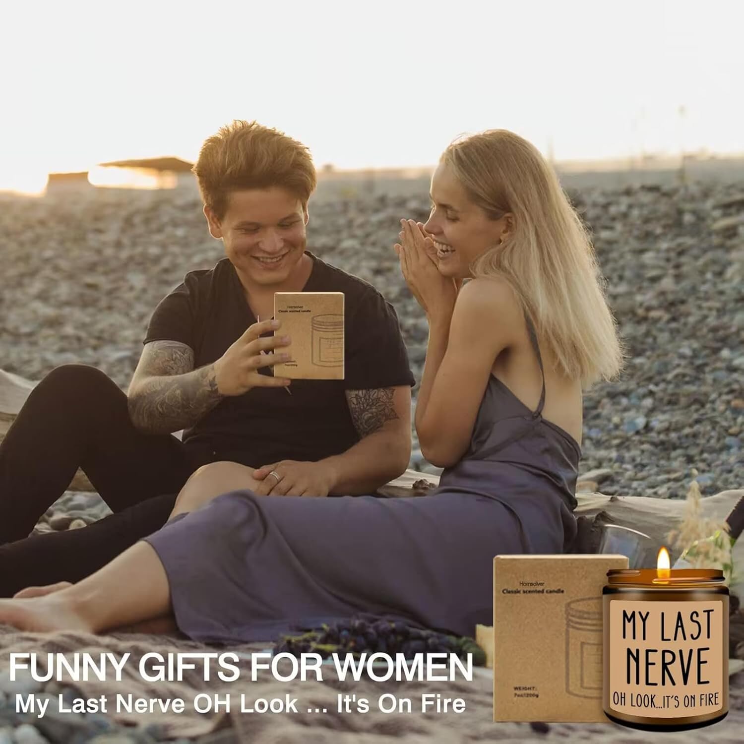 Homsolver Funny Birthday Gift for Women - My Last Nerve Lavender Candle