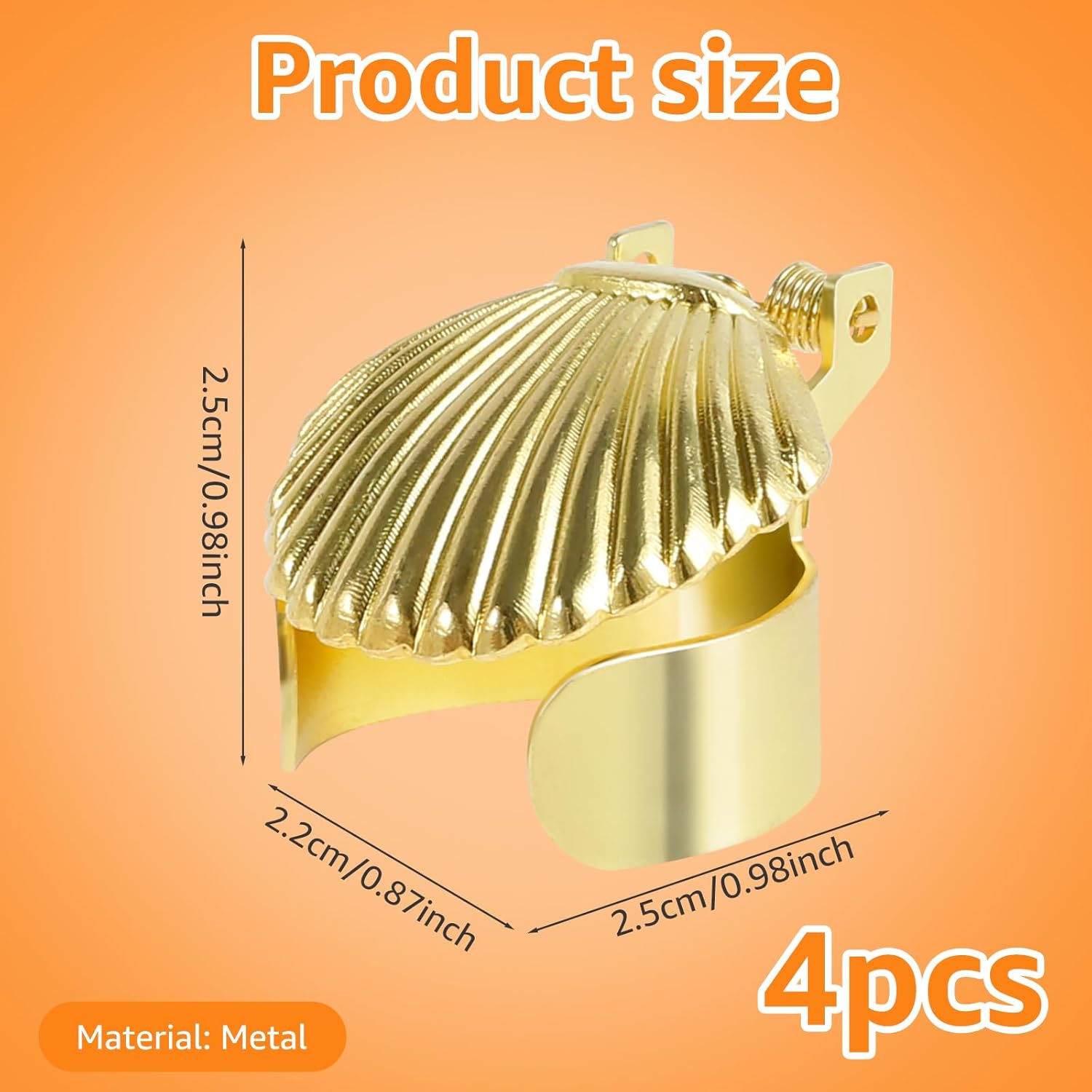 4 Pcs Shell Shape Candle Snuffer Gold Metal Candle Extinguisher