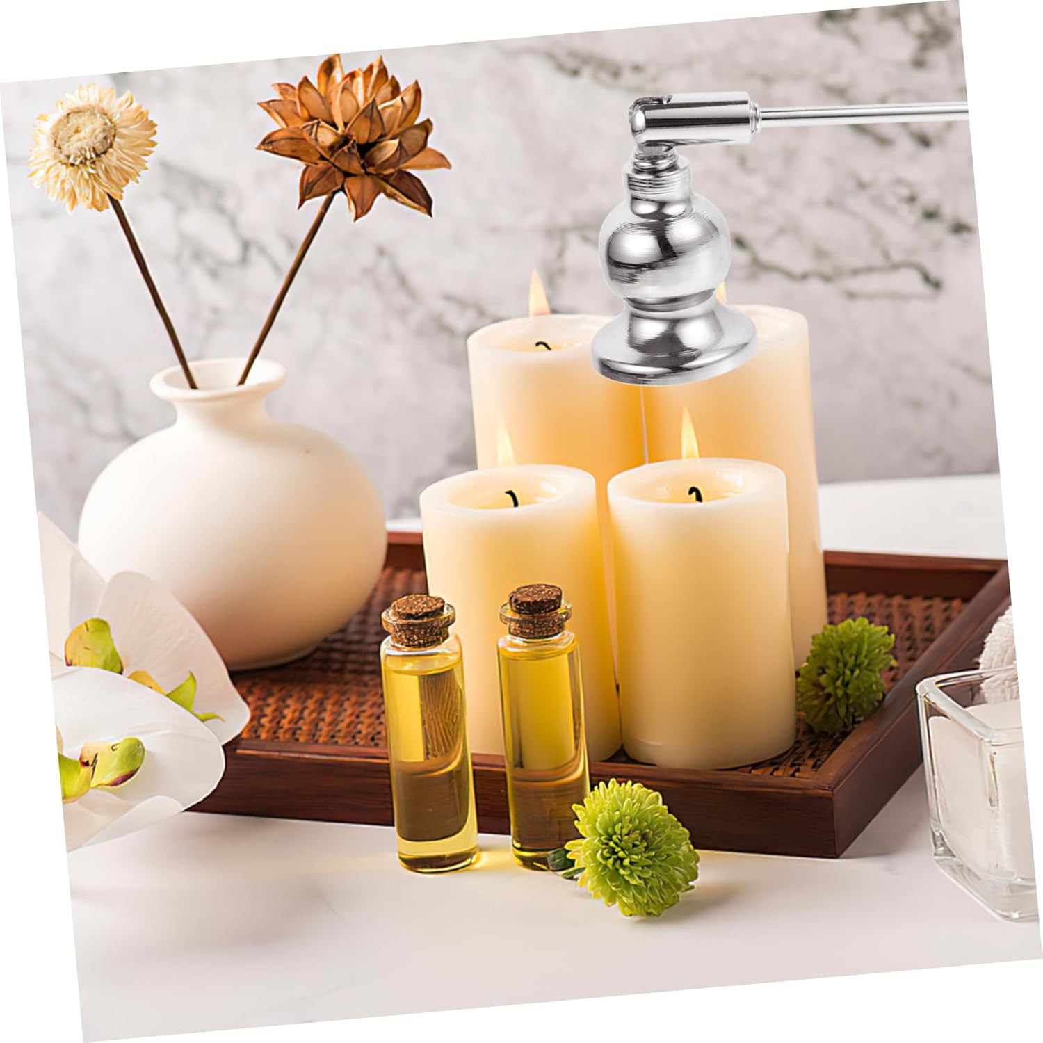 Elegant Candle Snuffer Handle for Safe Flame Extinguishing