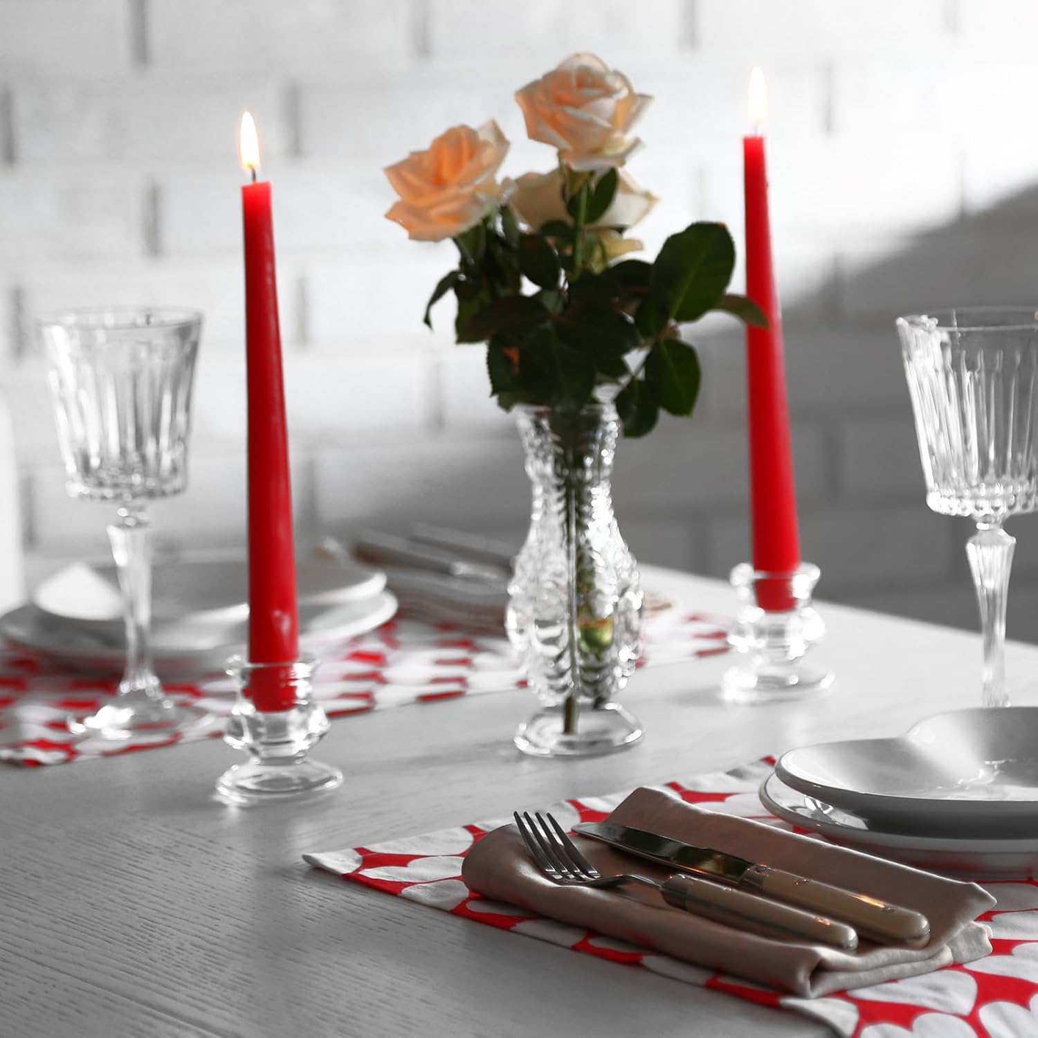 Seven Moons 10 Inch Taper Candles Pack of 8 Red Unscented