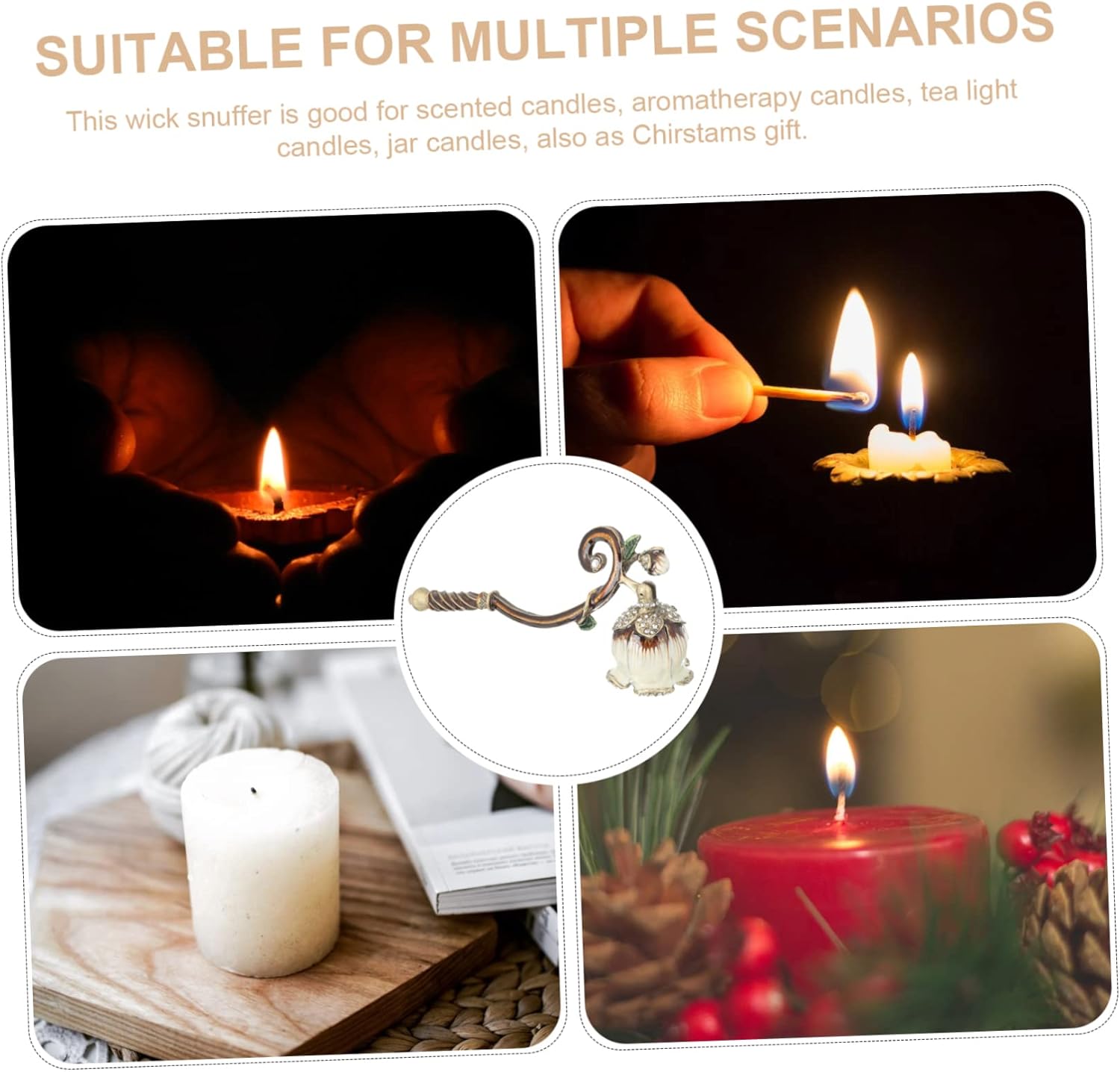 IMIKEYA 100g Candle Snuffer Handle for Aromatherapy and Scented Candles