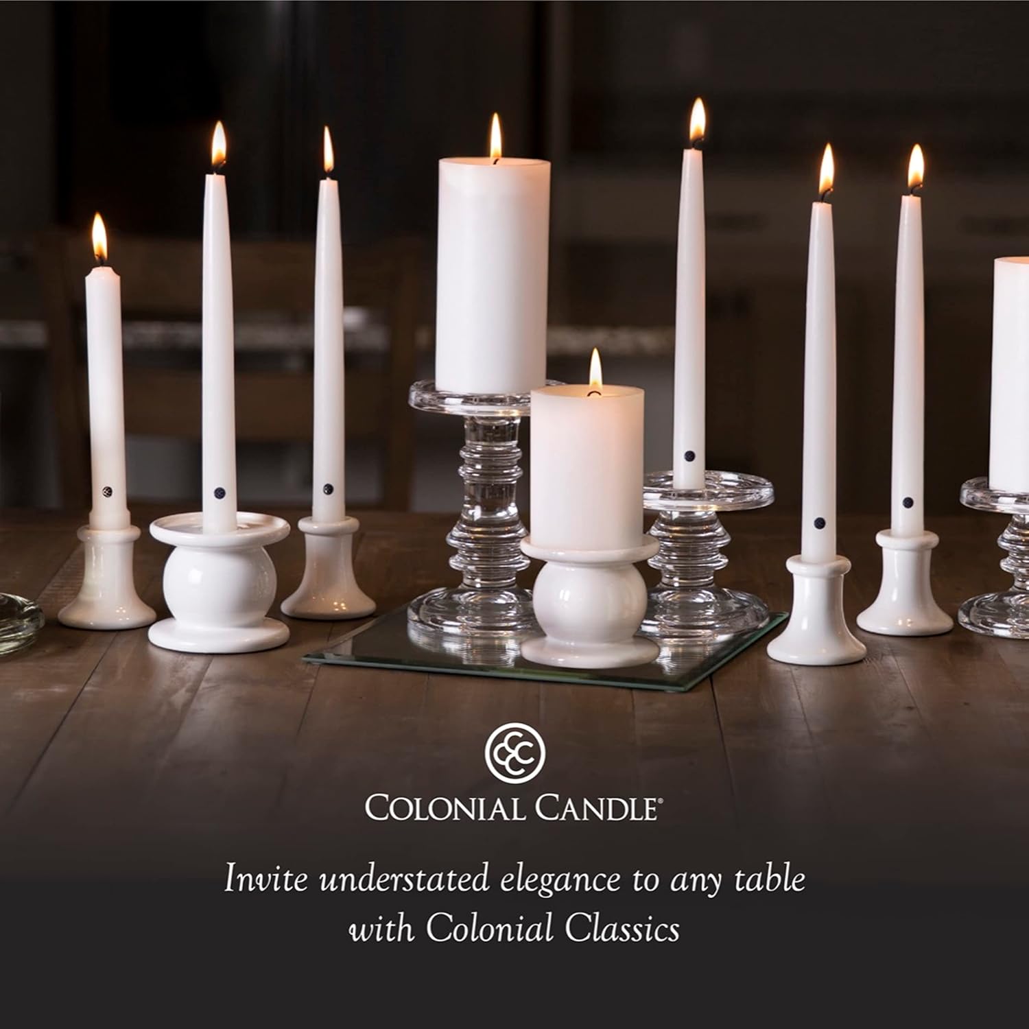Colonial Candle Unscented Taper Candles Pack of 12 1