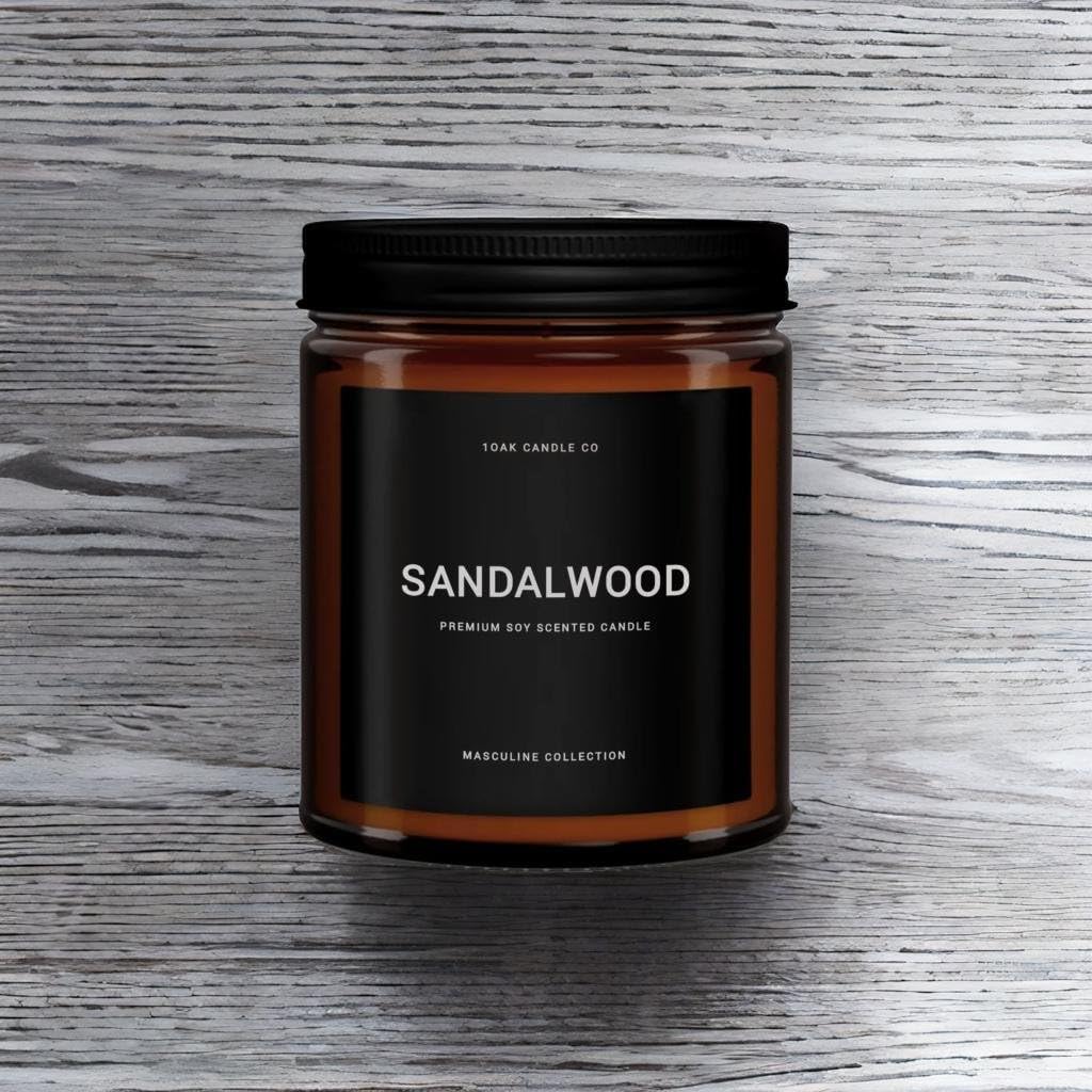 1OAK Scented Candles for Men - Sandalwood Jar Candle