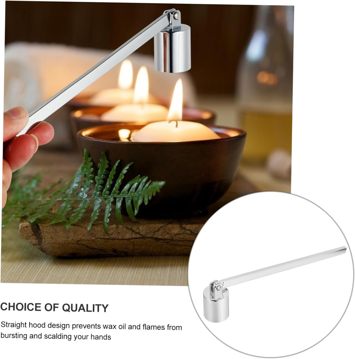 1Pc Elegant Stainless Steel Candle Snuffer Straight Hood Design
