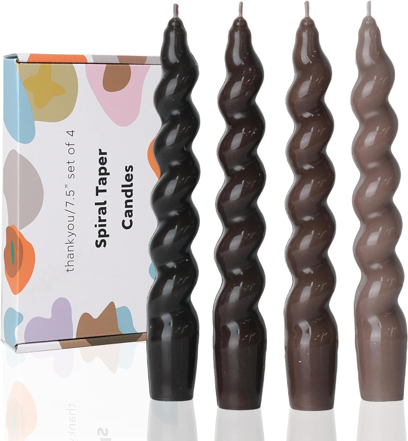 Brown Gradient Taper Candles 75 Inch Set of 4