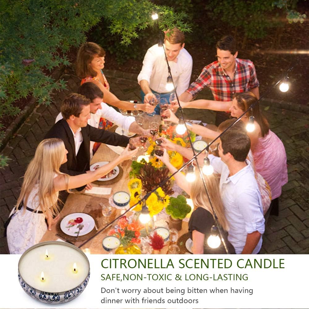 Large Citronella Candles for Outdoor and Indoor Use