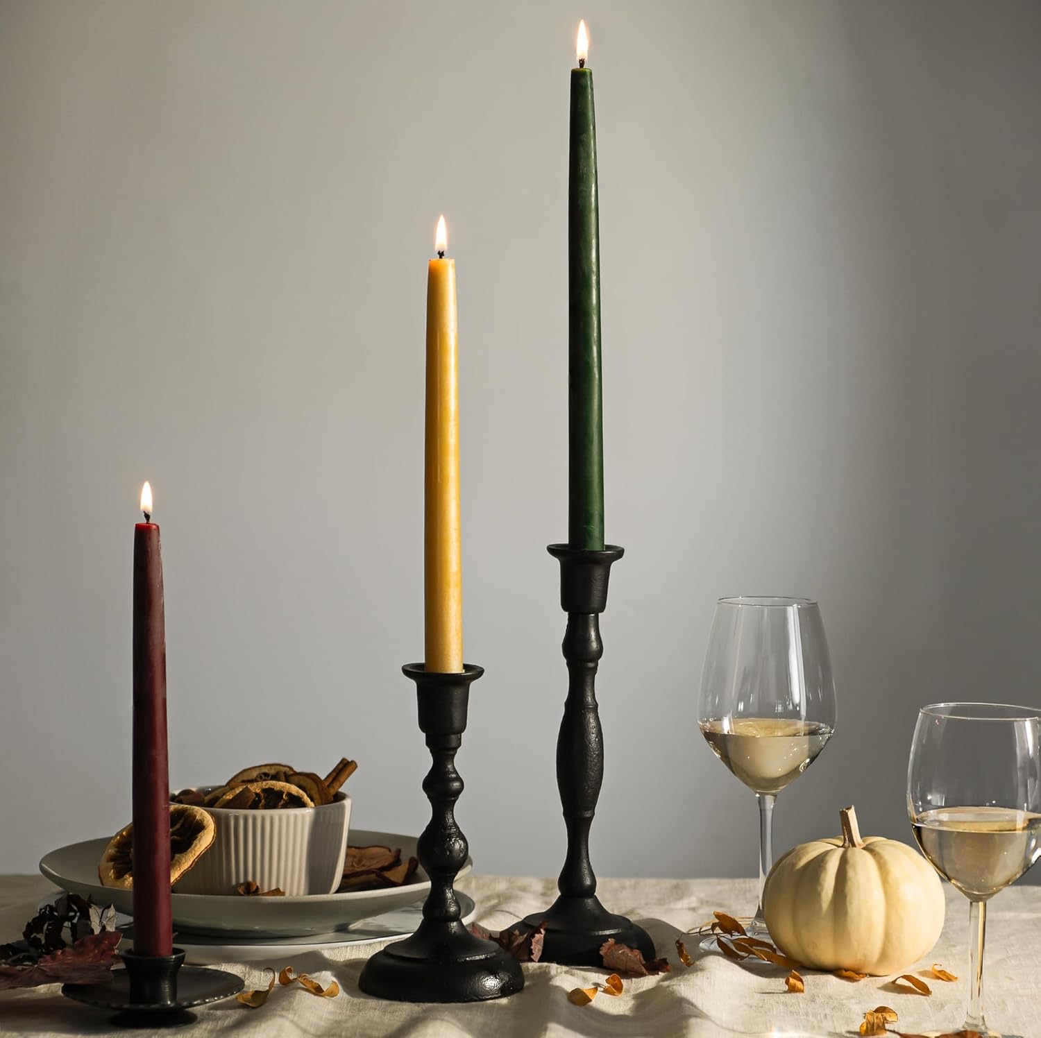 Bluecorn Beeswax Yellow Taper Candles - 8 Inch Pair
