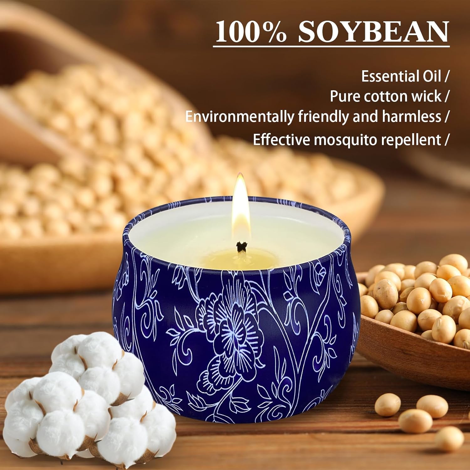 Citronella Candles 4 Pack Natural Soy Wax Outdoor Set