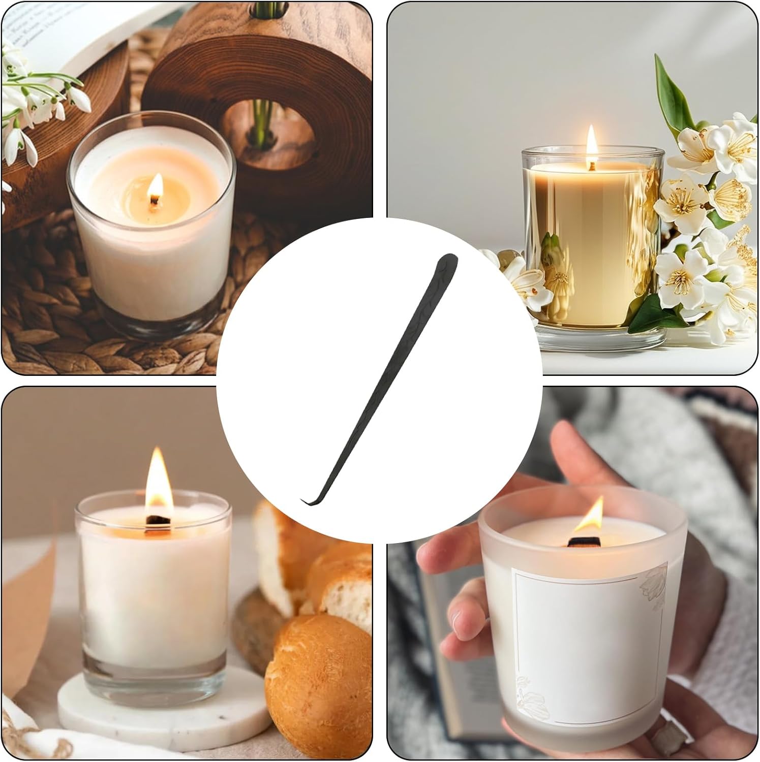 3 in 1 Candle Accessories Set with Snuffer and Wick Trimmer