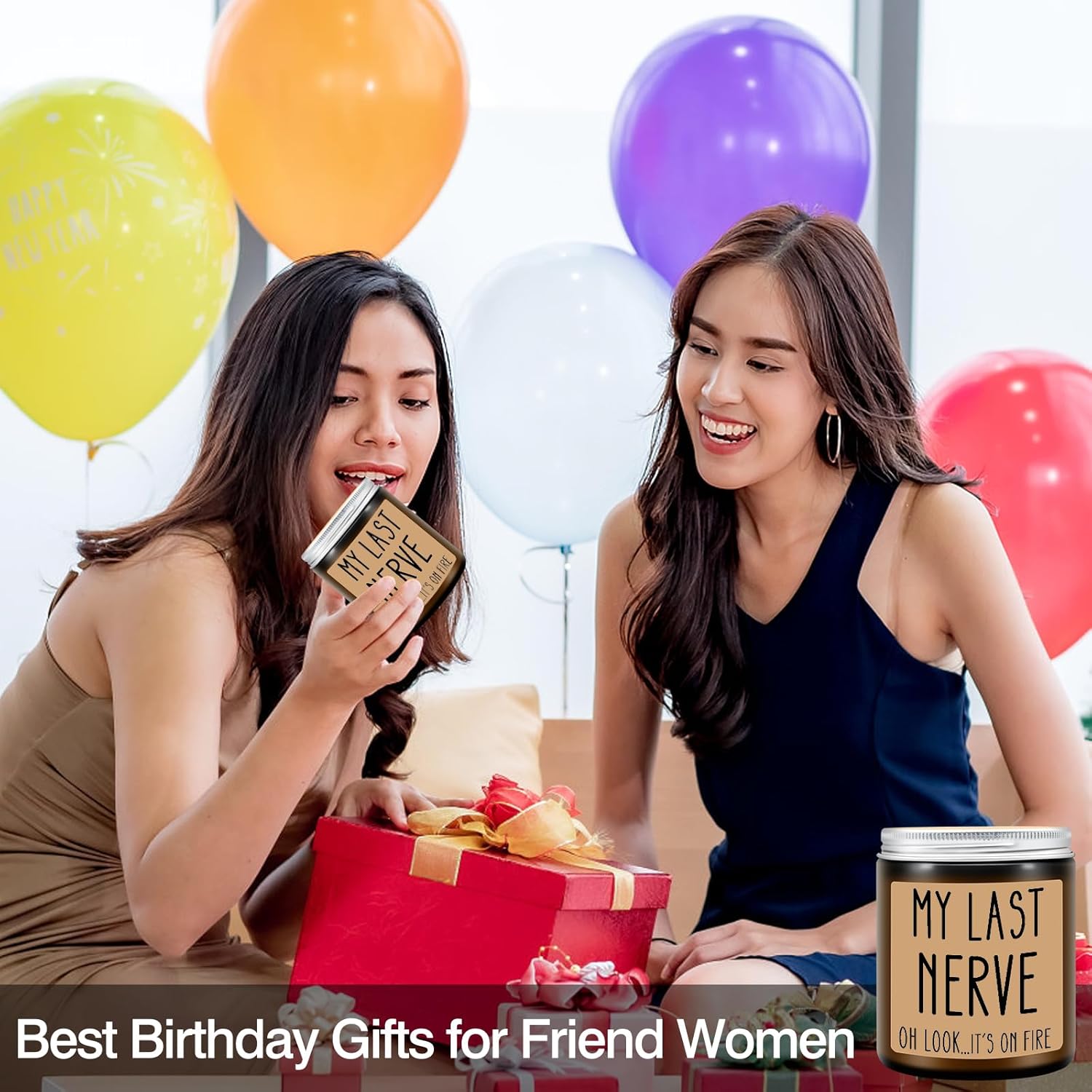 Homsolver Funny Birthday Gift for Women - My Last Nerve Lavender Candle