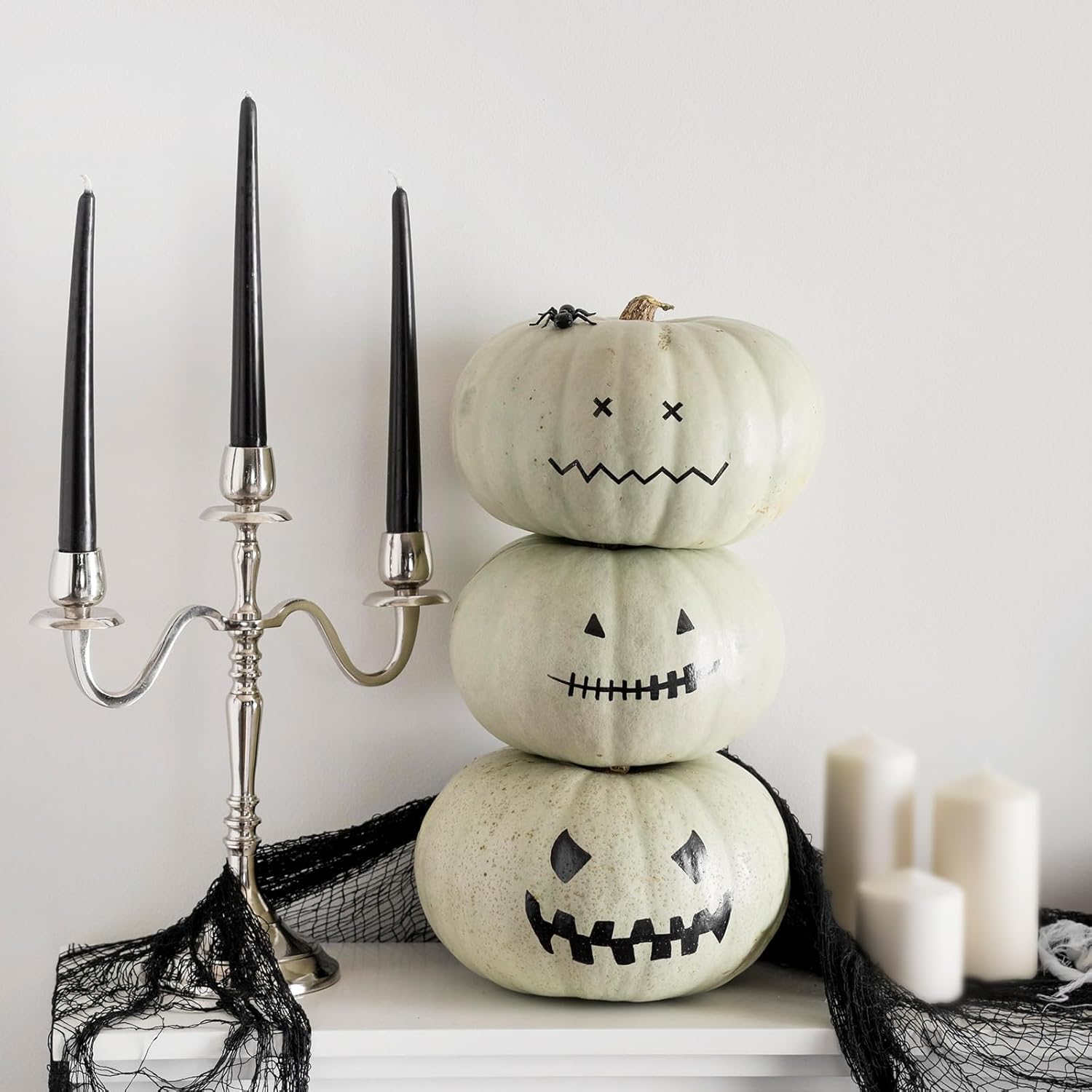8-Pack 10 Inch Hand Cast Black Drip Free Candles