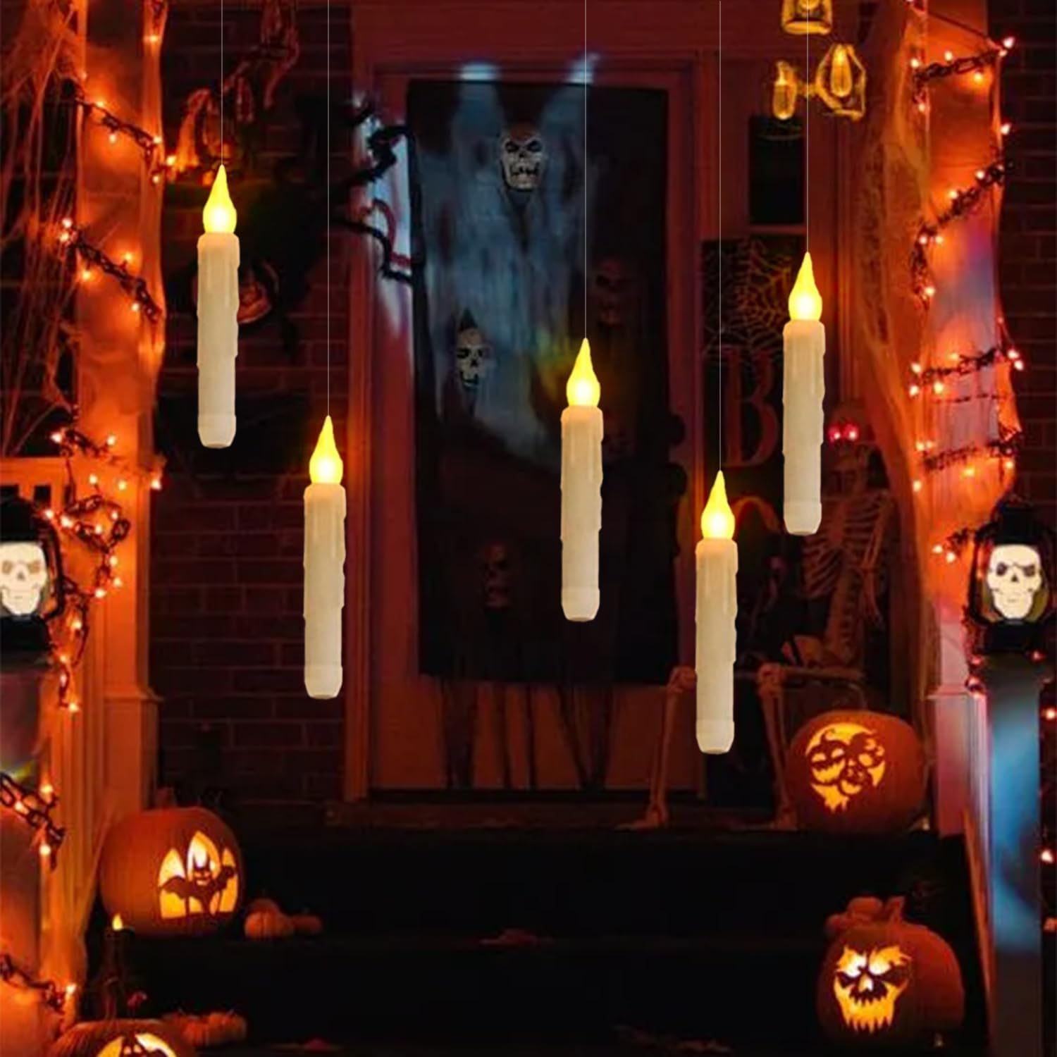 Magic Floating Candles with Wand 12PCS LED Halloween Decorations