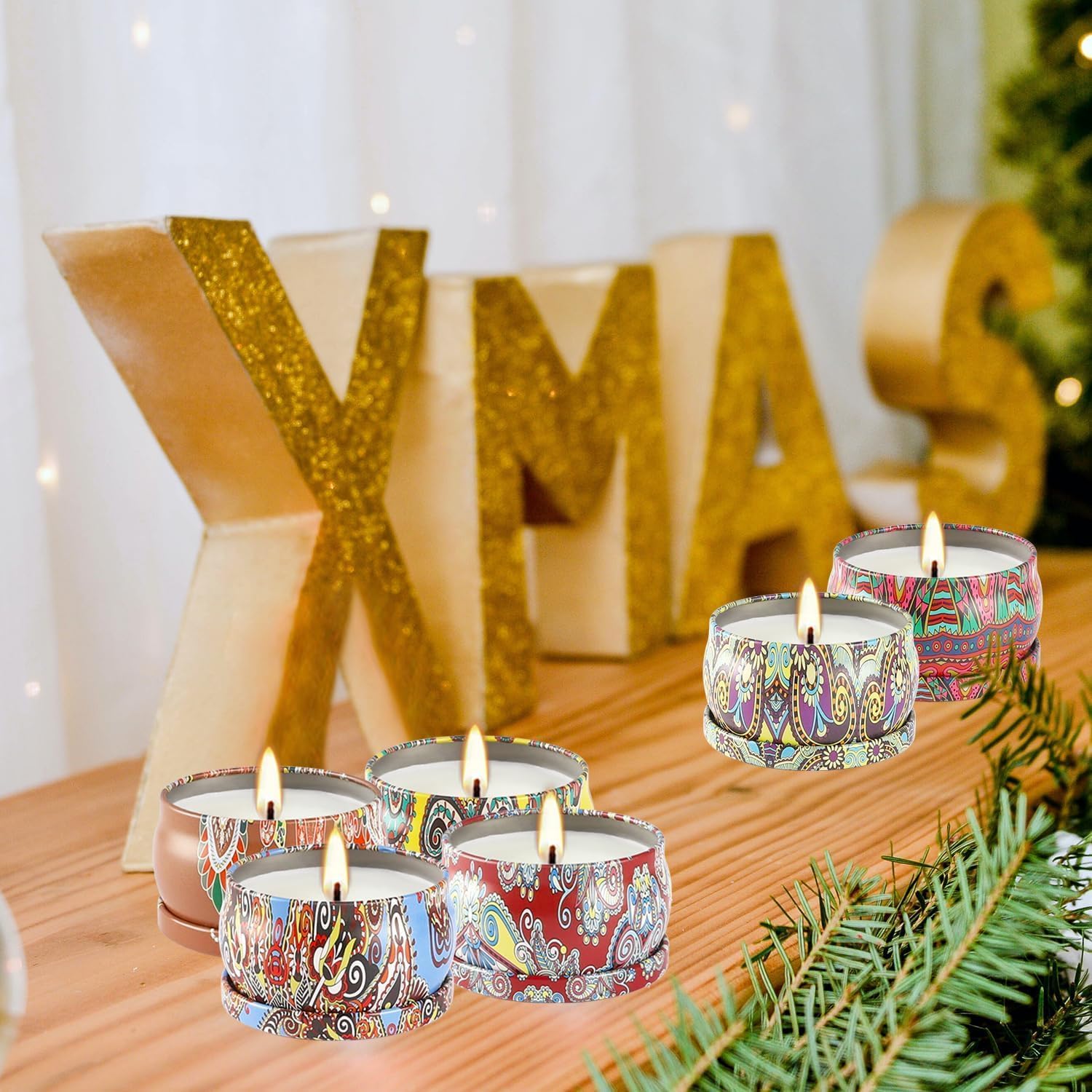 24 Scented Candles Gift Set Soy Wax Jar Candles
