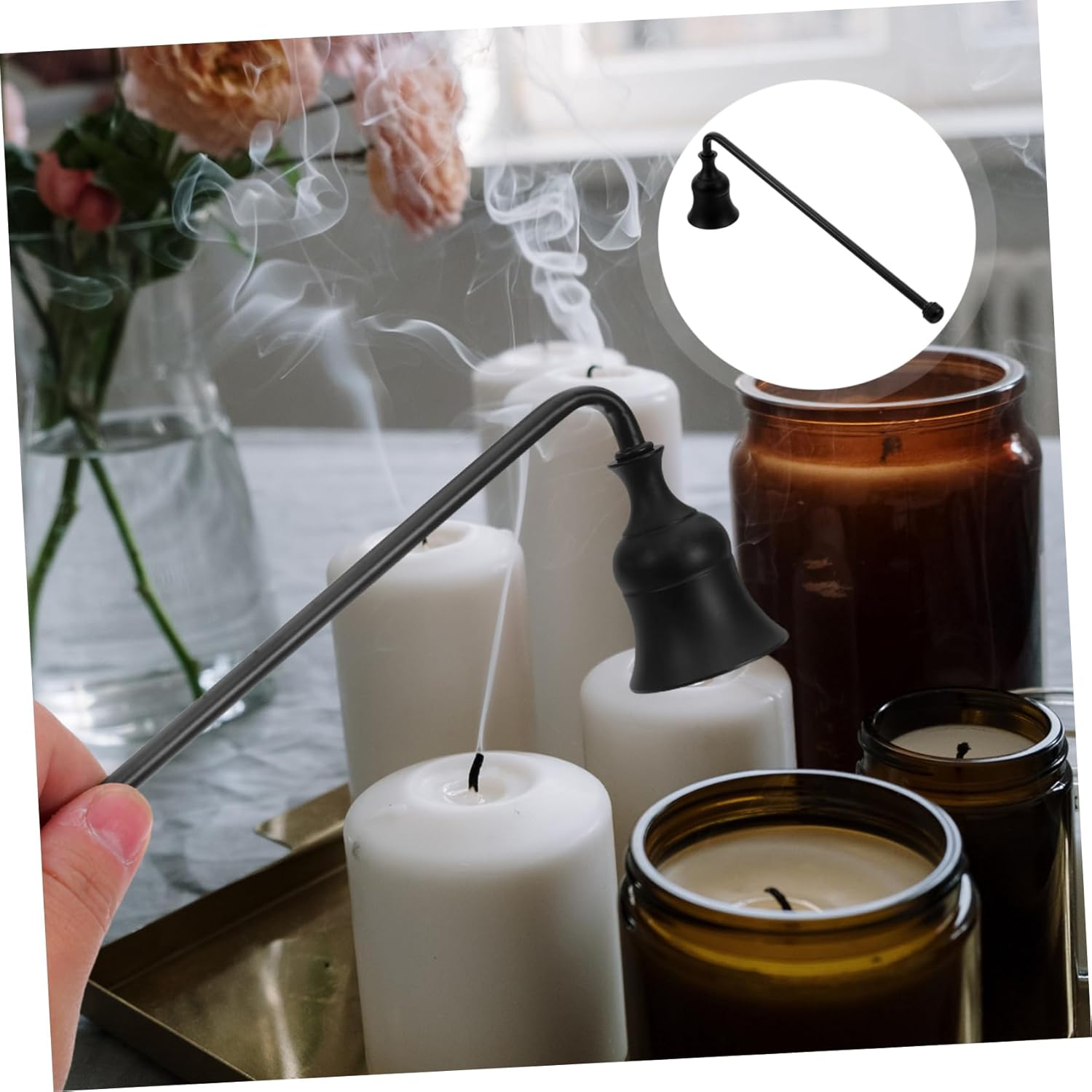 Cabilock Candle Snuffer Tool with Long Handle