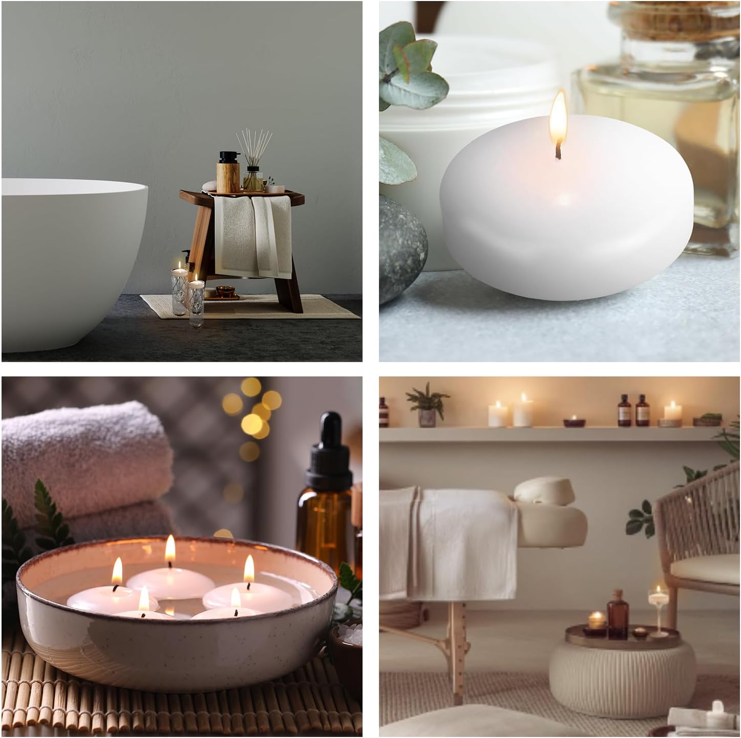 Halloween White Floating Candles 3 Inch 12 Pcs