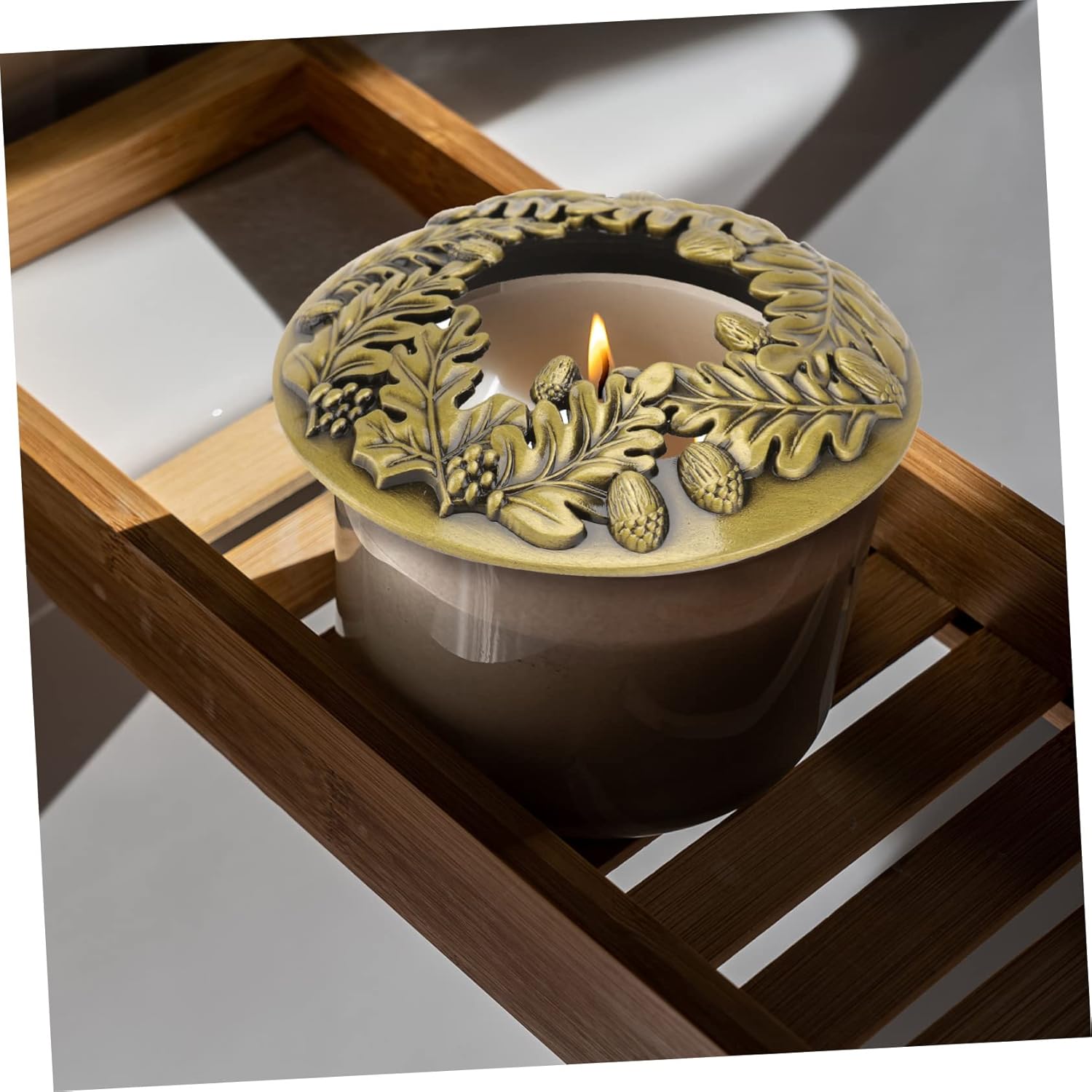 PRETYZOOM Brass Candle Lids for Efficient Burn and Elegant Storage