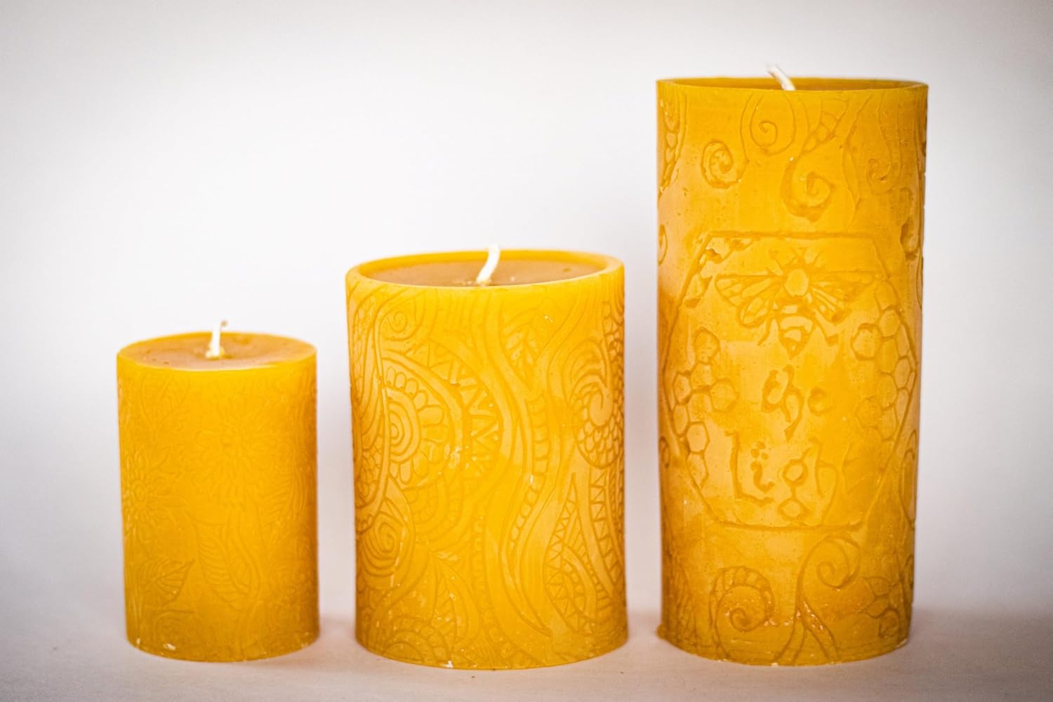 BeeTheLight Beeswax Pillar Candle - 24 Hour Burn Time