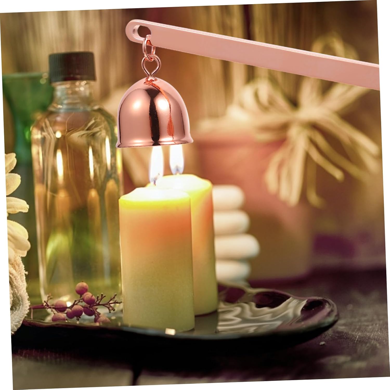 Cabilock Long Handle Candle Snuffer with Gold Wick Trimmer