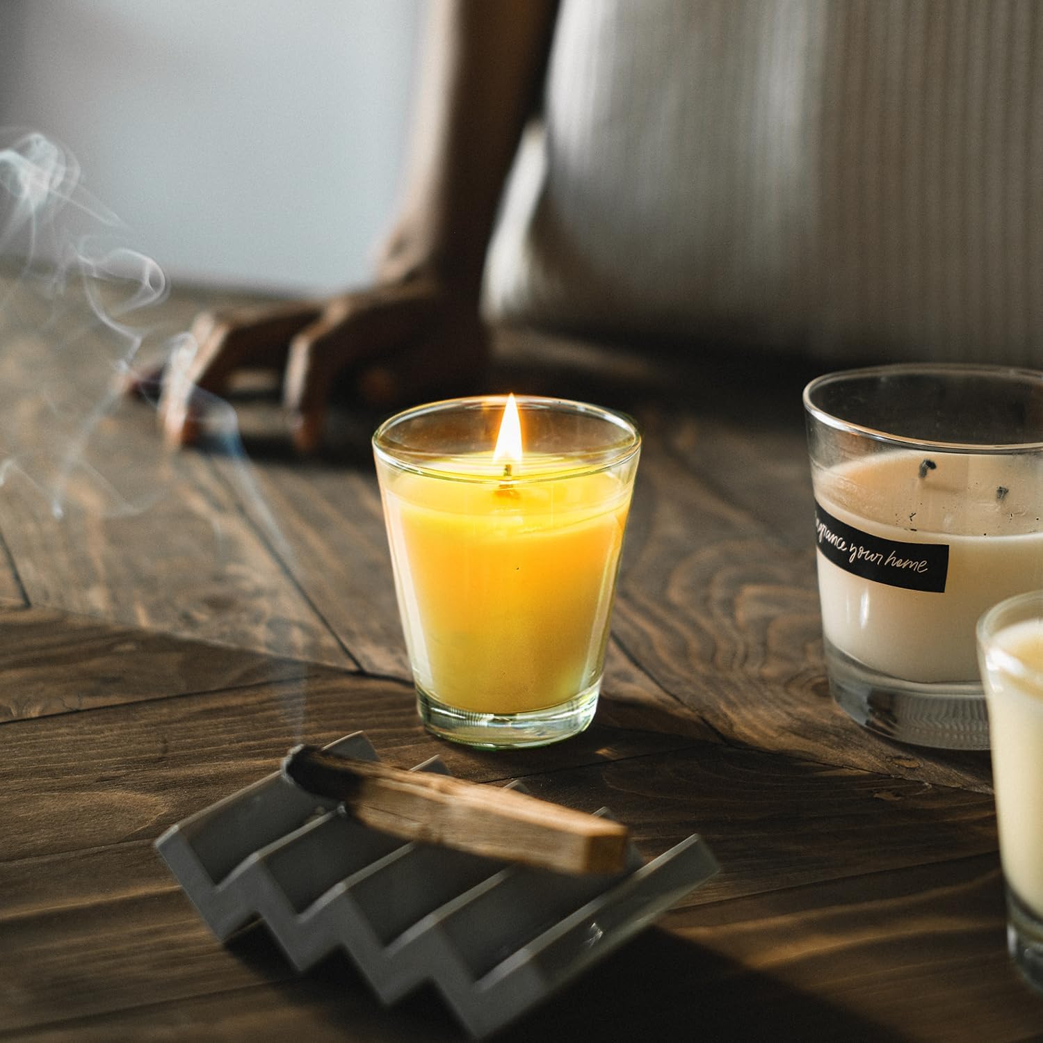 Lacaser Pure Beeswax Votive Candles 6 Pack Natural Honey Scent